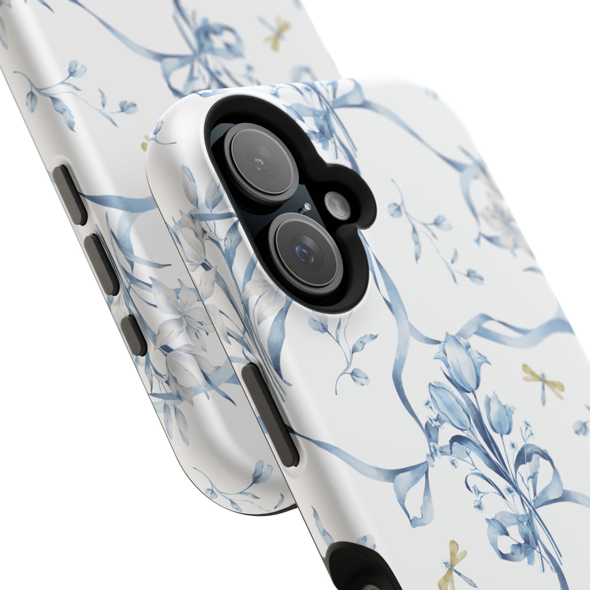 Customizable: Blue Floral-Inspired Phone Case