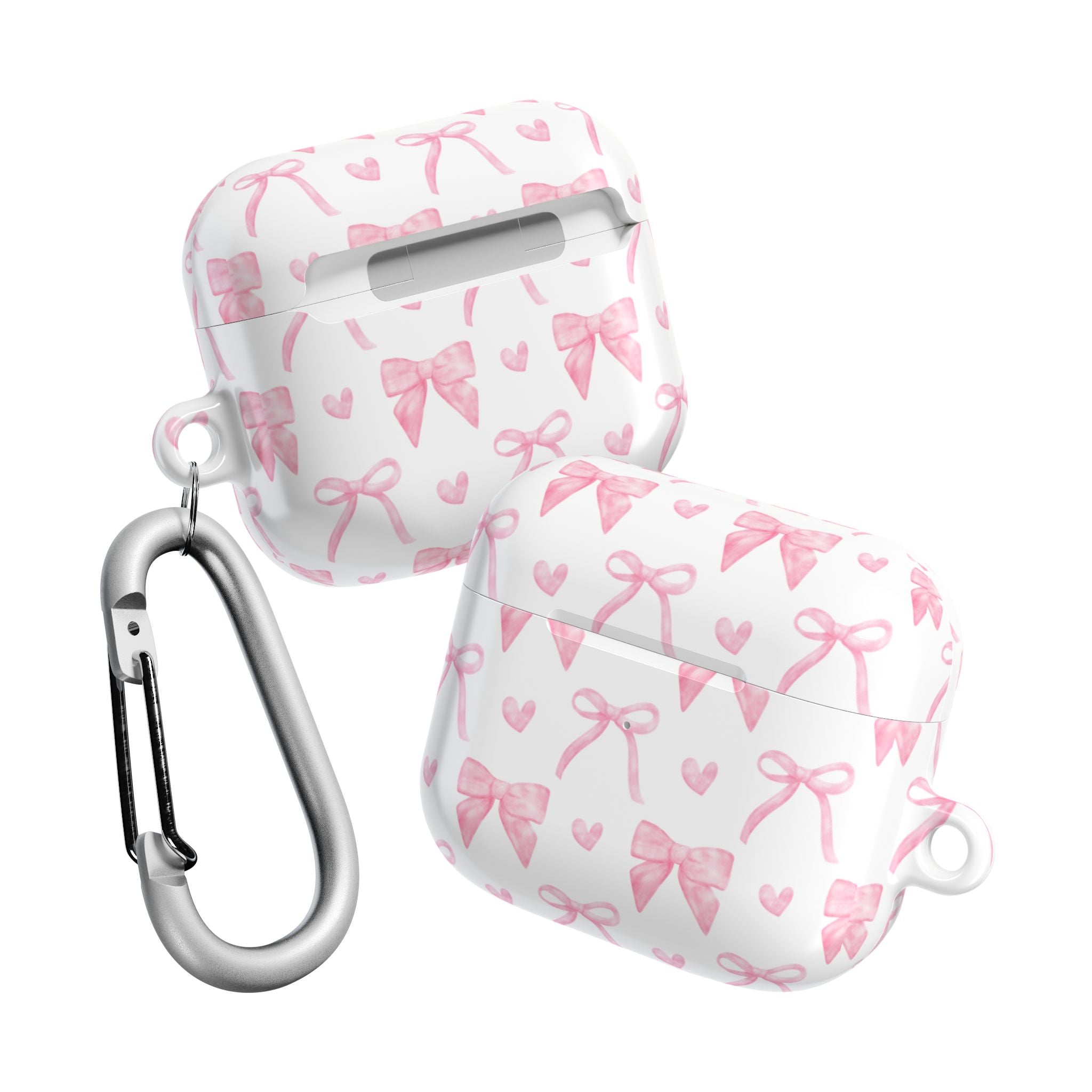 Cute Pink Bow AirPod Case Protectors, Aesthetic Earbuds Cover, Gift for Her, Stylish Tech Accessory