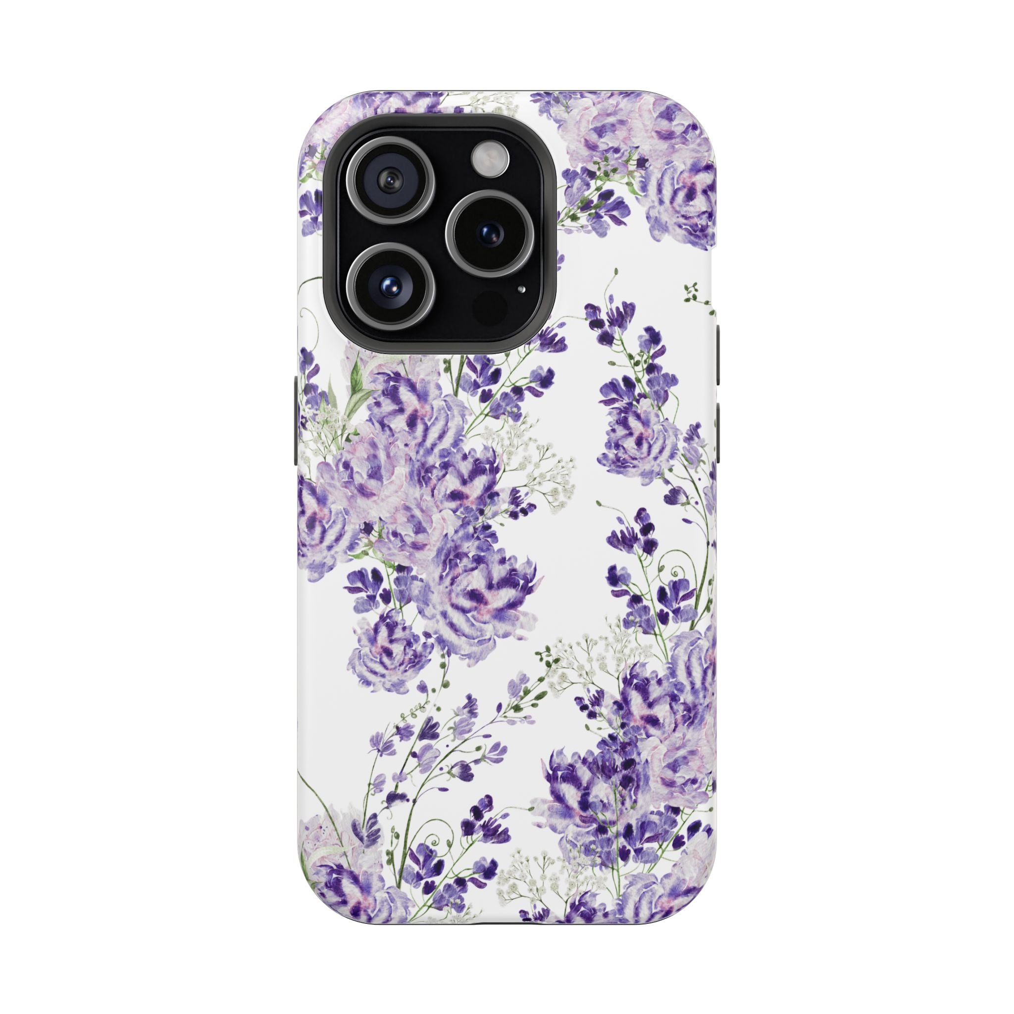 Customizable: Purple Floral Impact-Resistant Phone Case