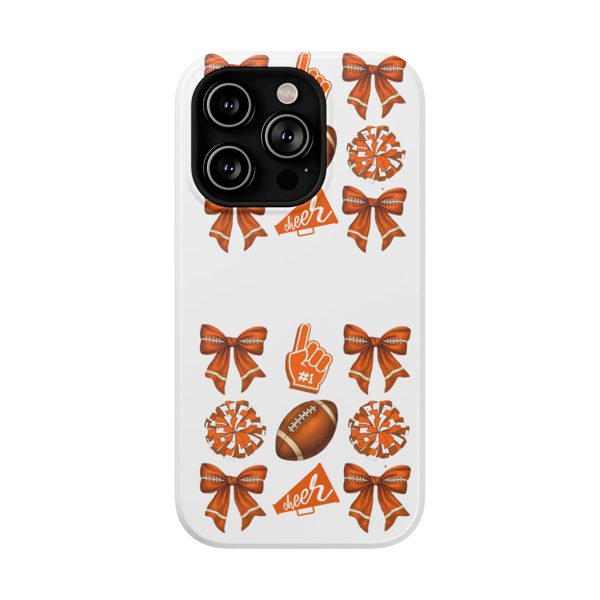Customizable Orange-Themed Football Team Spirit Phone Case - Cheerful Accessories for Game Day, Unique Design for Fans, Sports Gift, Fall Celebrations, Team Pride