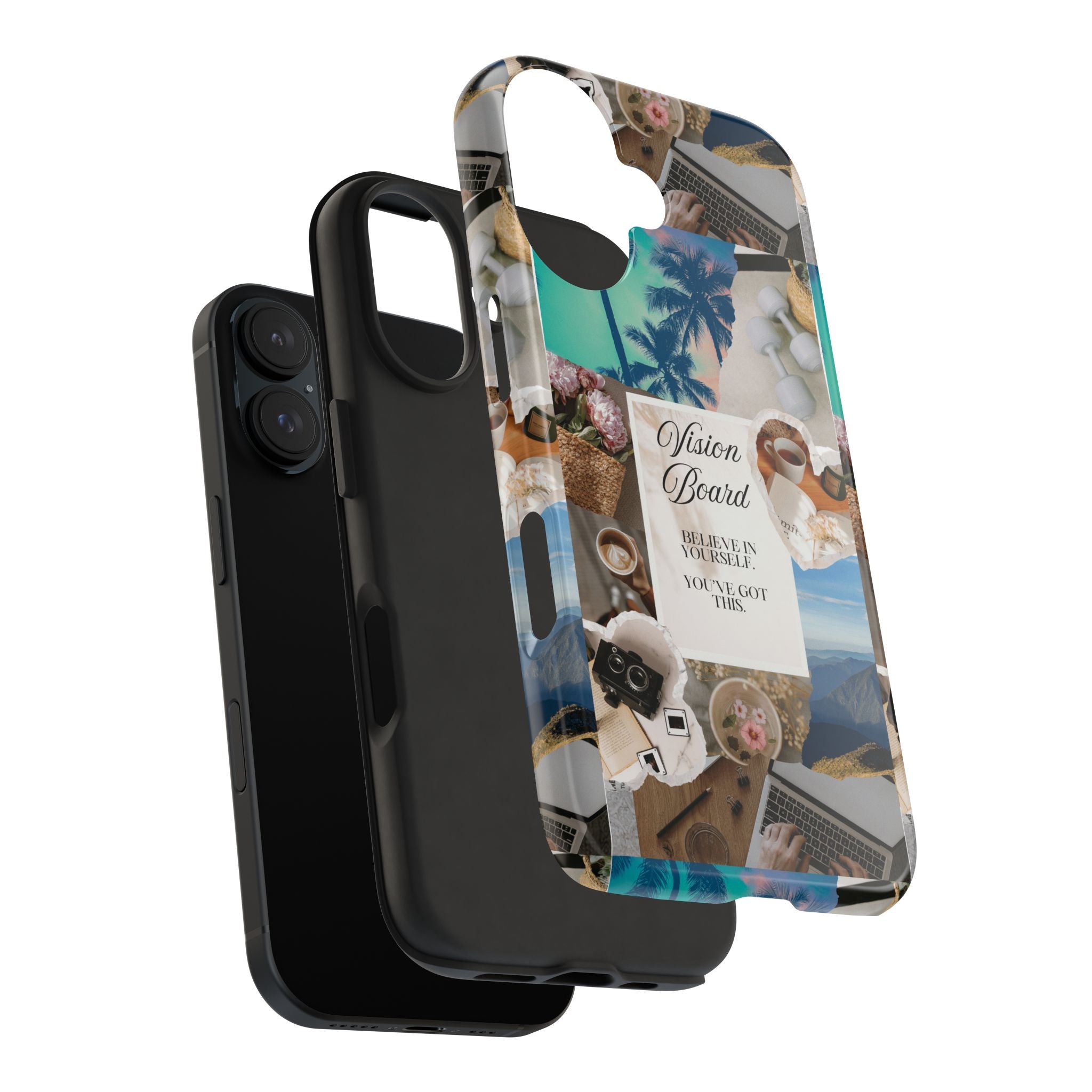 Inspiring Vision Board Phone Case, Motivational Tough Case, Adventurous Gift for Her, Self-Care, Dream Big, Unique Phone Accessory