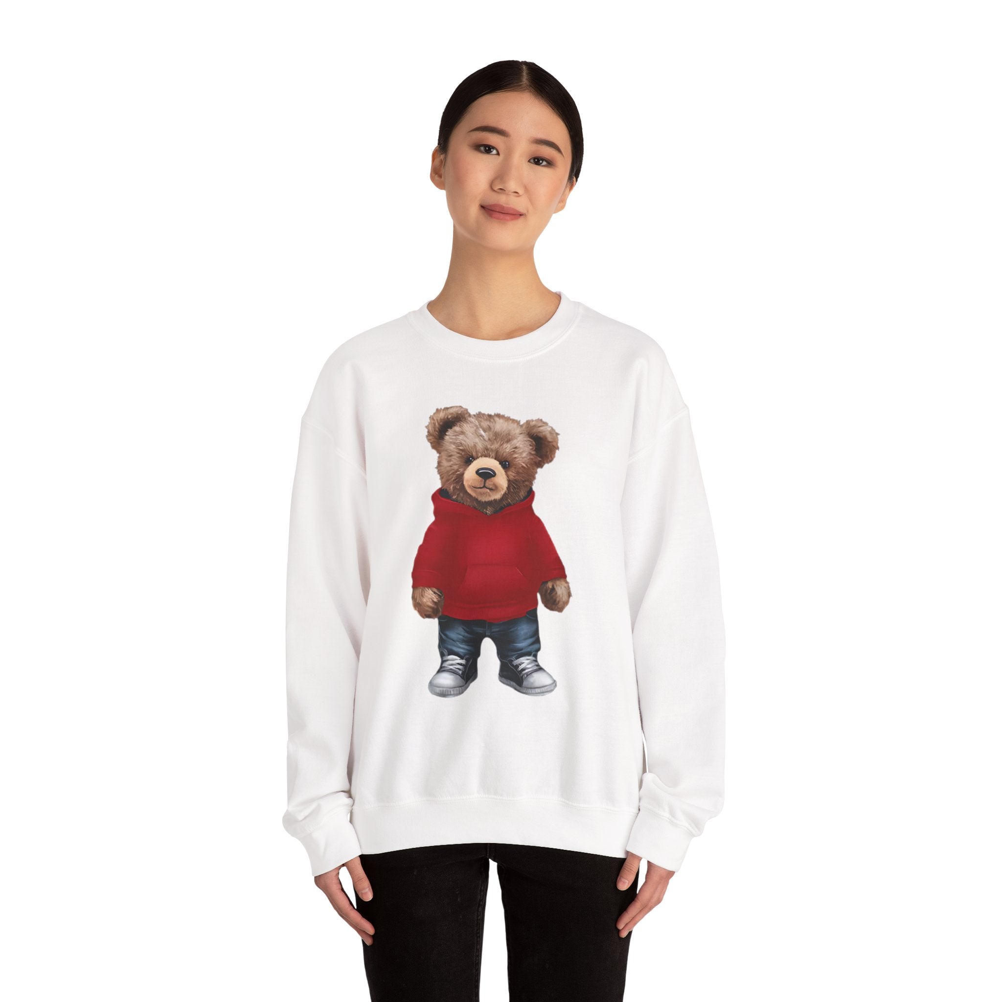 CUSTOMIZABLE: Cozy Bear Red Hoodie Sweatshirt Crewneck