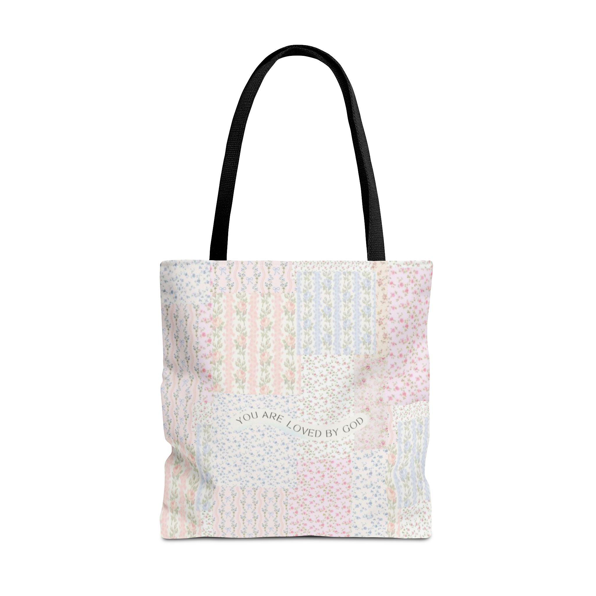 Spiritual Tote Bag with Floral Design, Inspirational Gift for Women, Church Bag, Eco-Friendly Shoulder Tote, Everyday Use