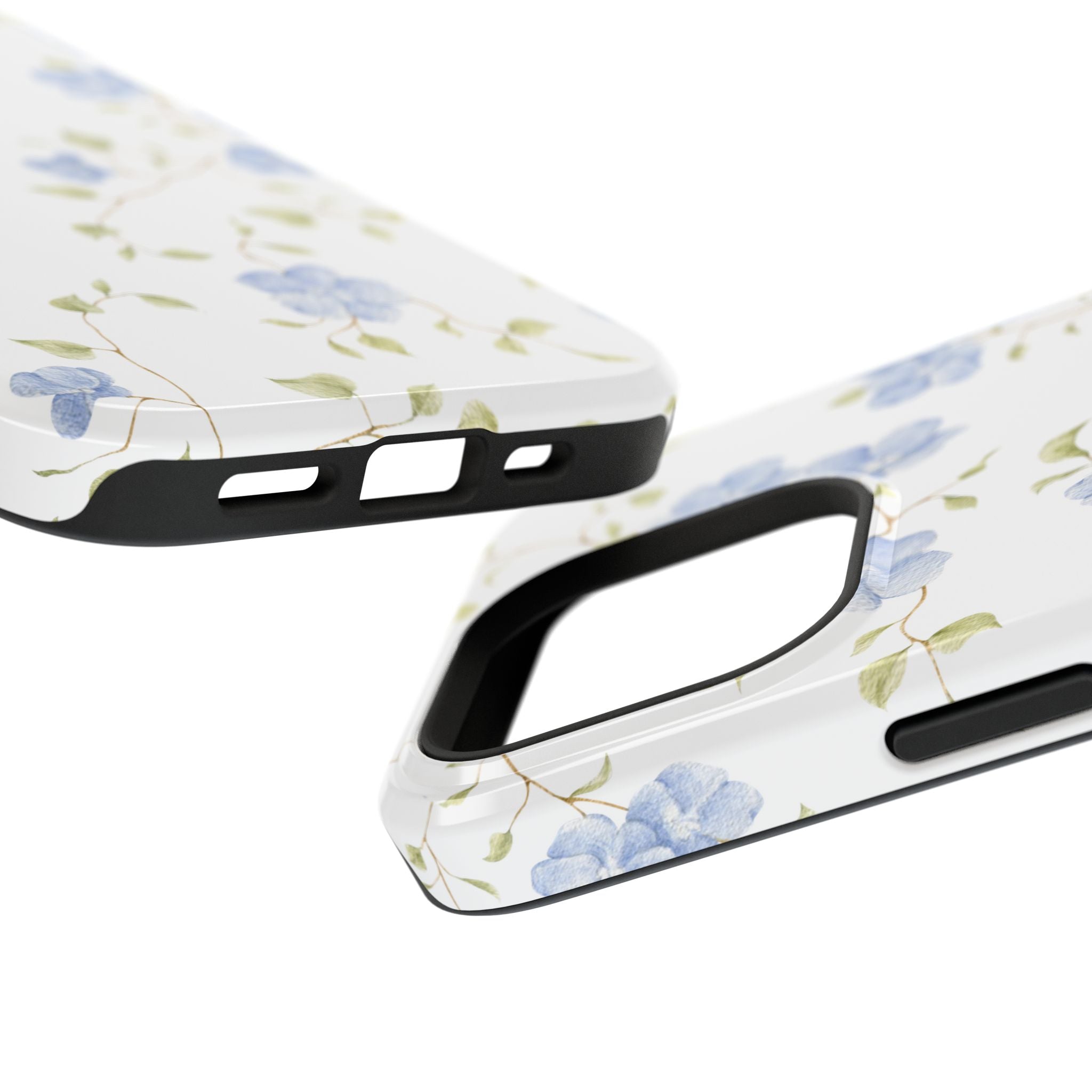 Customizable: Blue Floral Impact-Resistant Phone Case