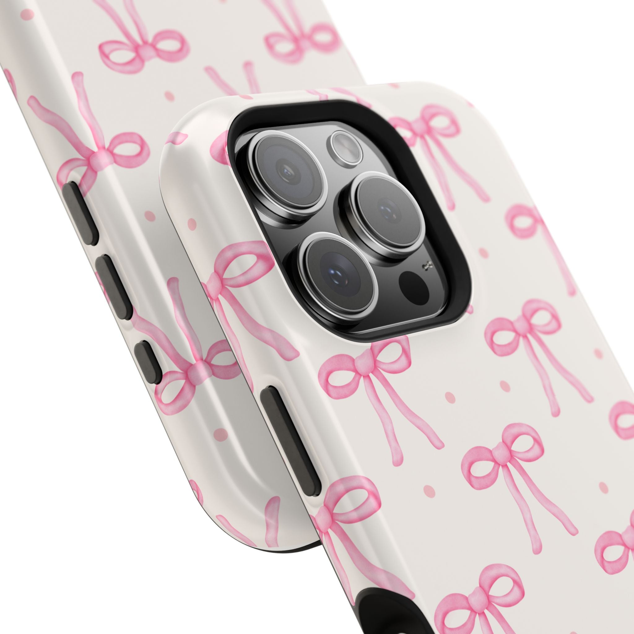 Customizable: Cute Pink Bow Impact-Resistant Phone Case