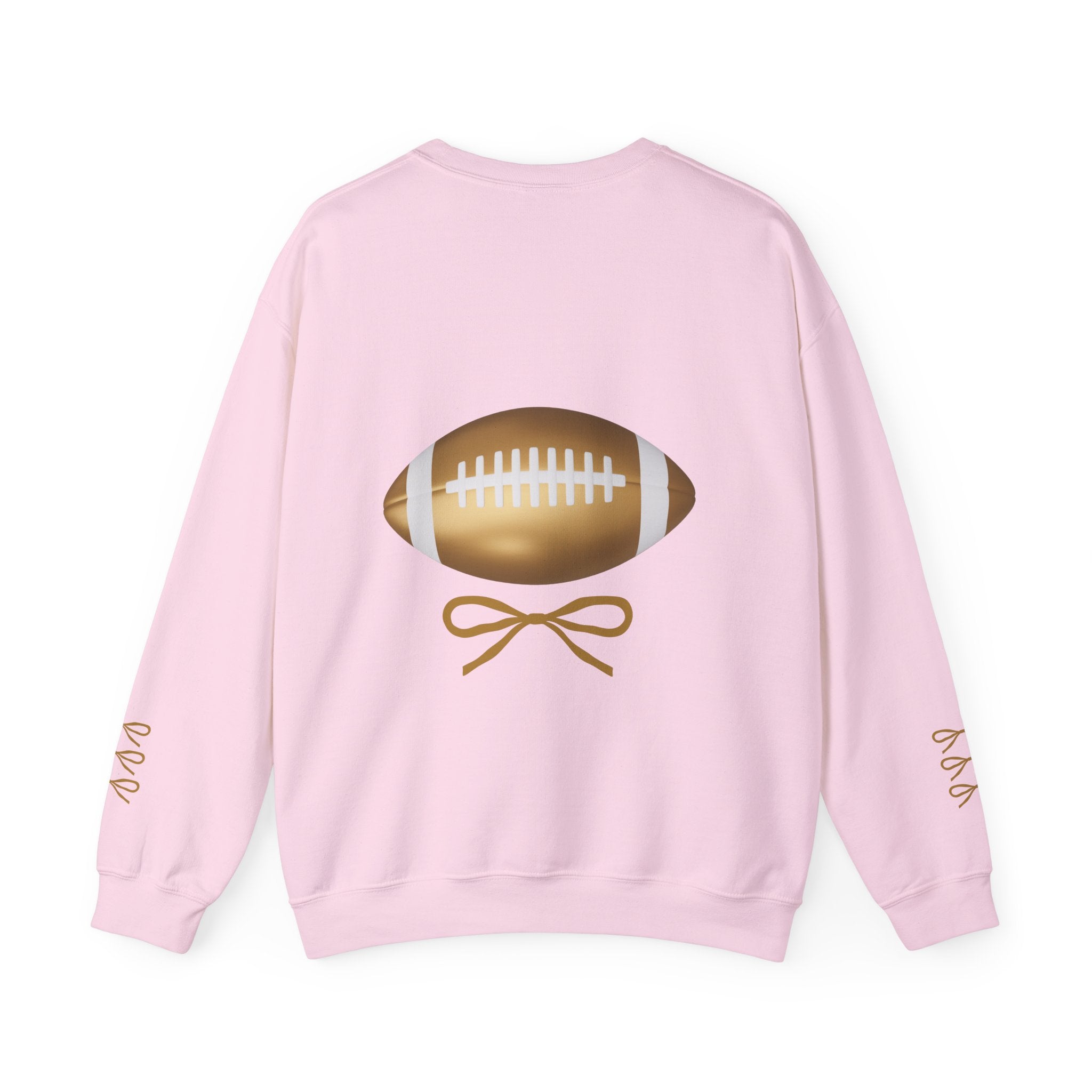 Customizable Gold Football & Bows Sweatshirt