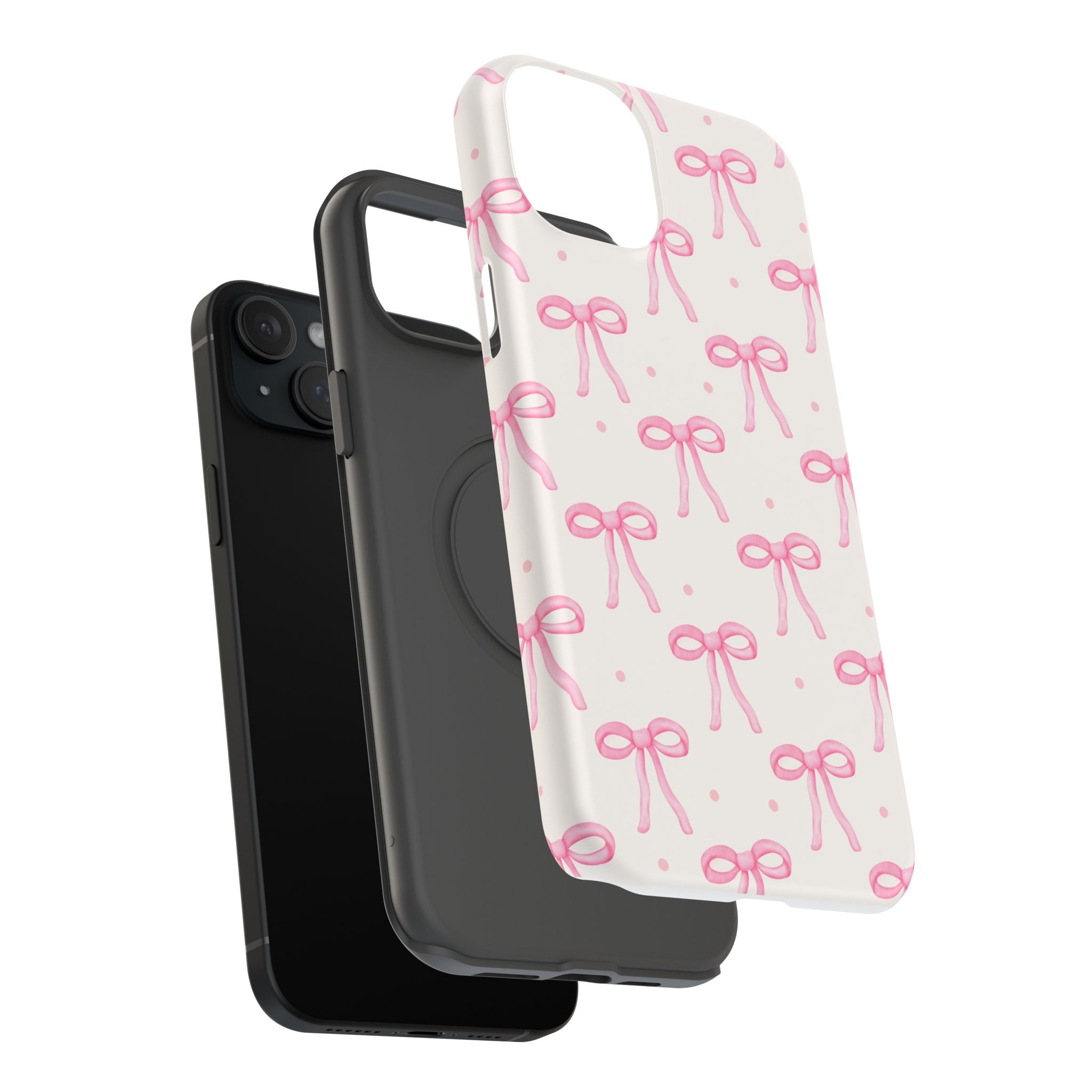Customizable: Cute Pink Bow Impact-Resistant Phone Case