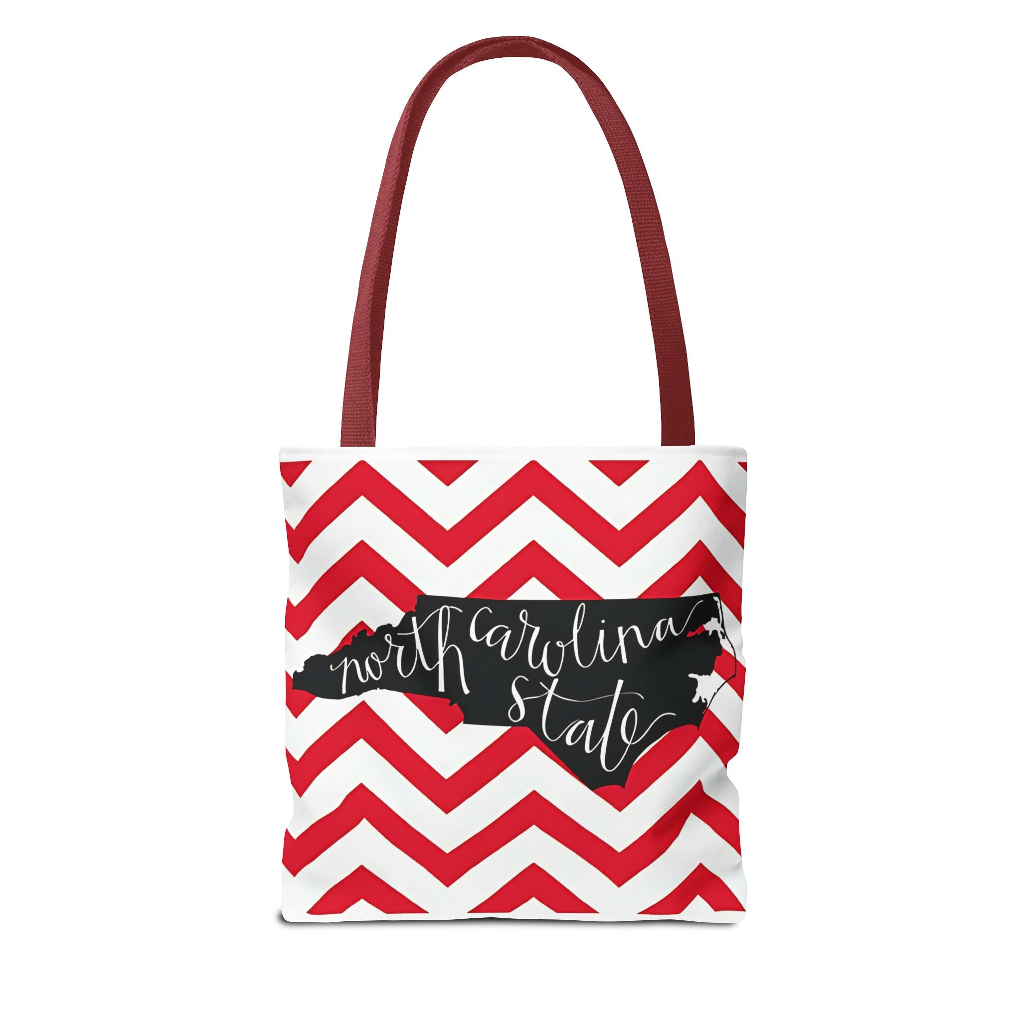 North Carolina Tote Bag, Stylish Chevron Pattern, Beach Essentials, Reusable Grocery Bag, Gift for Travelers, Southern Charm
