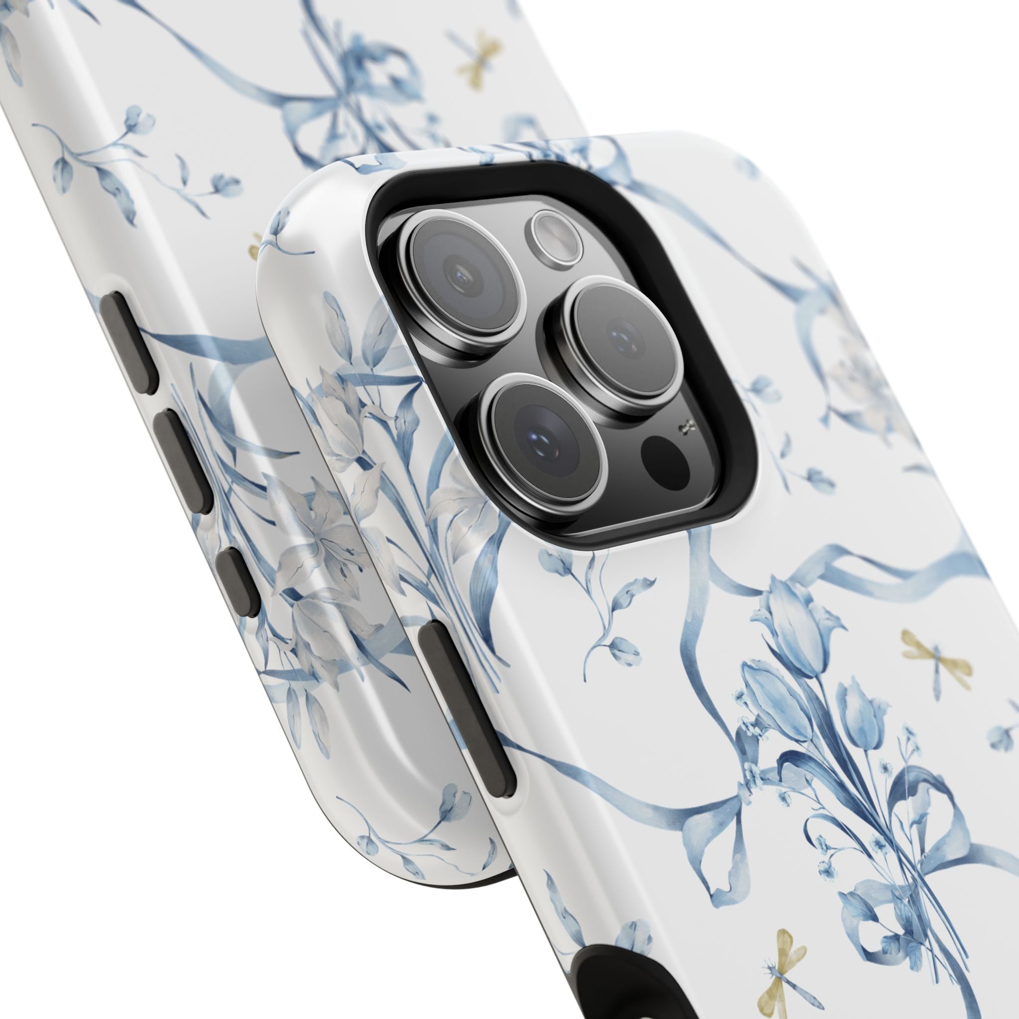 Customizable: Blue Floral-Inspired Phone Case