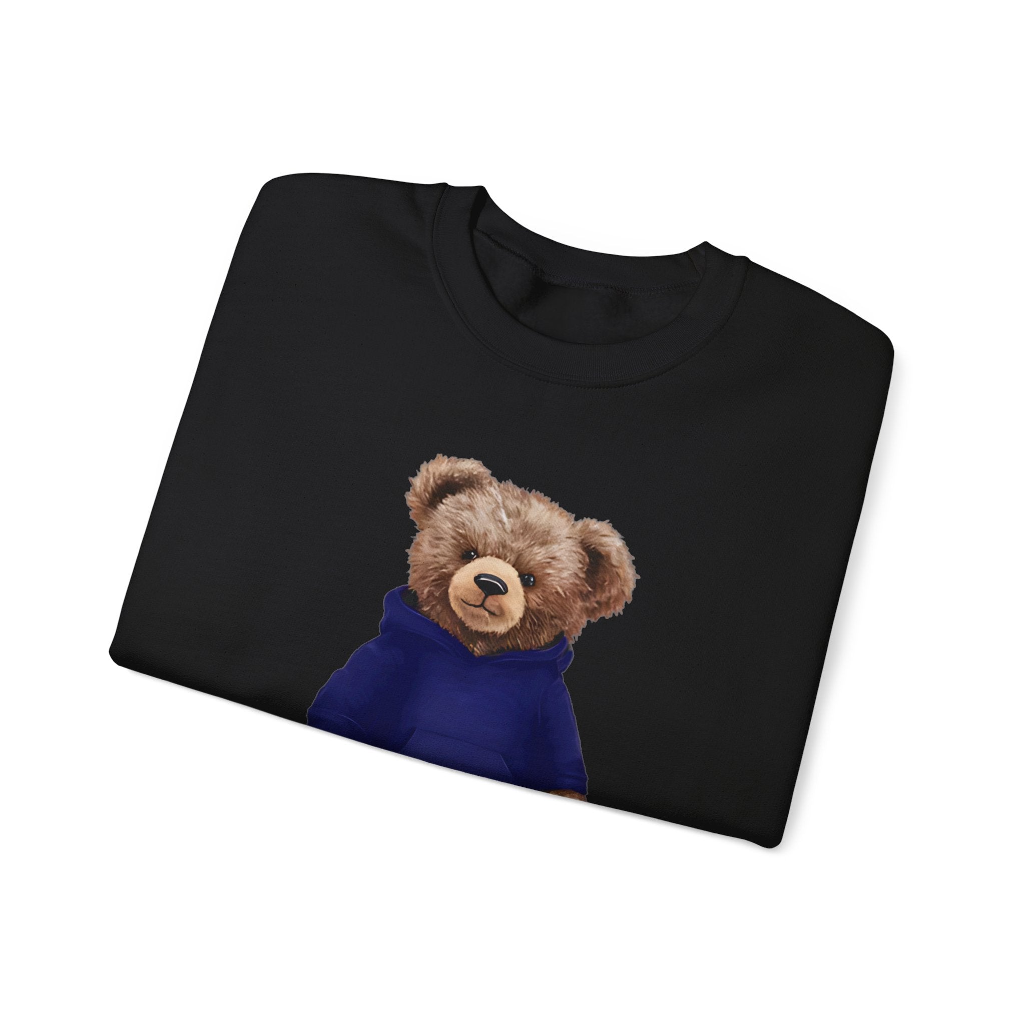 CUSTOMIZABLE Bear with Blue Hoodie Crewneck Sweatshirt | Perfect for Casual Days, Gift for Bear Lovers, Comfy Layer, Unisex Fashion, Cute Wardrobe Staple