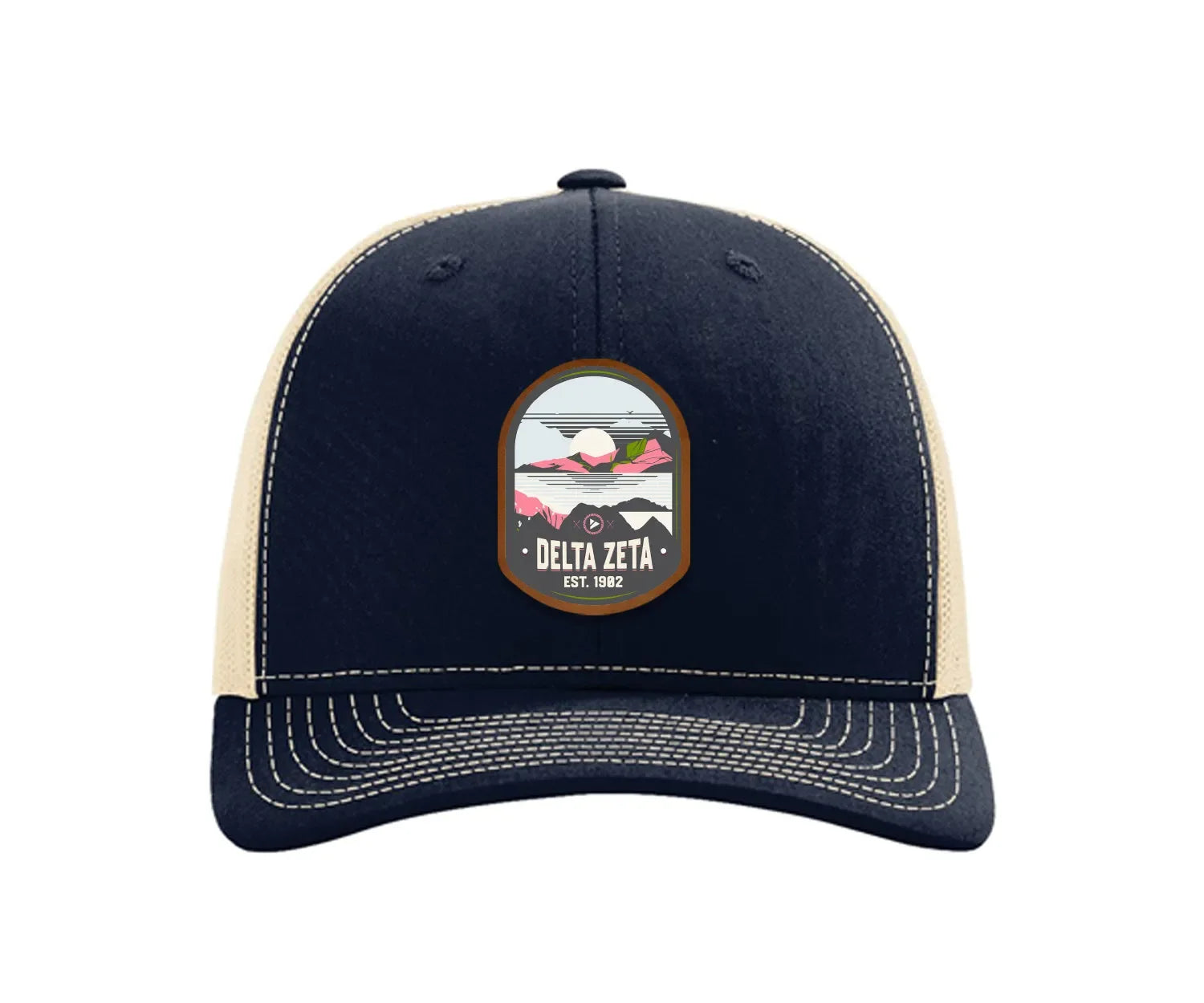 Delta Zeta Richardson 112 UV Print Leatherette Patch Trucker Hat - Ventura