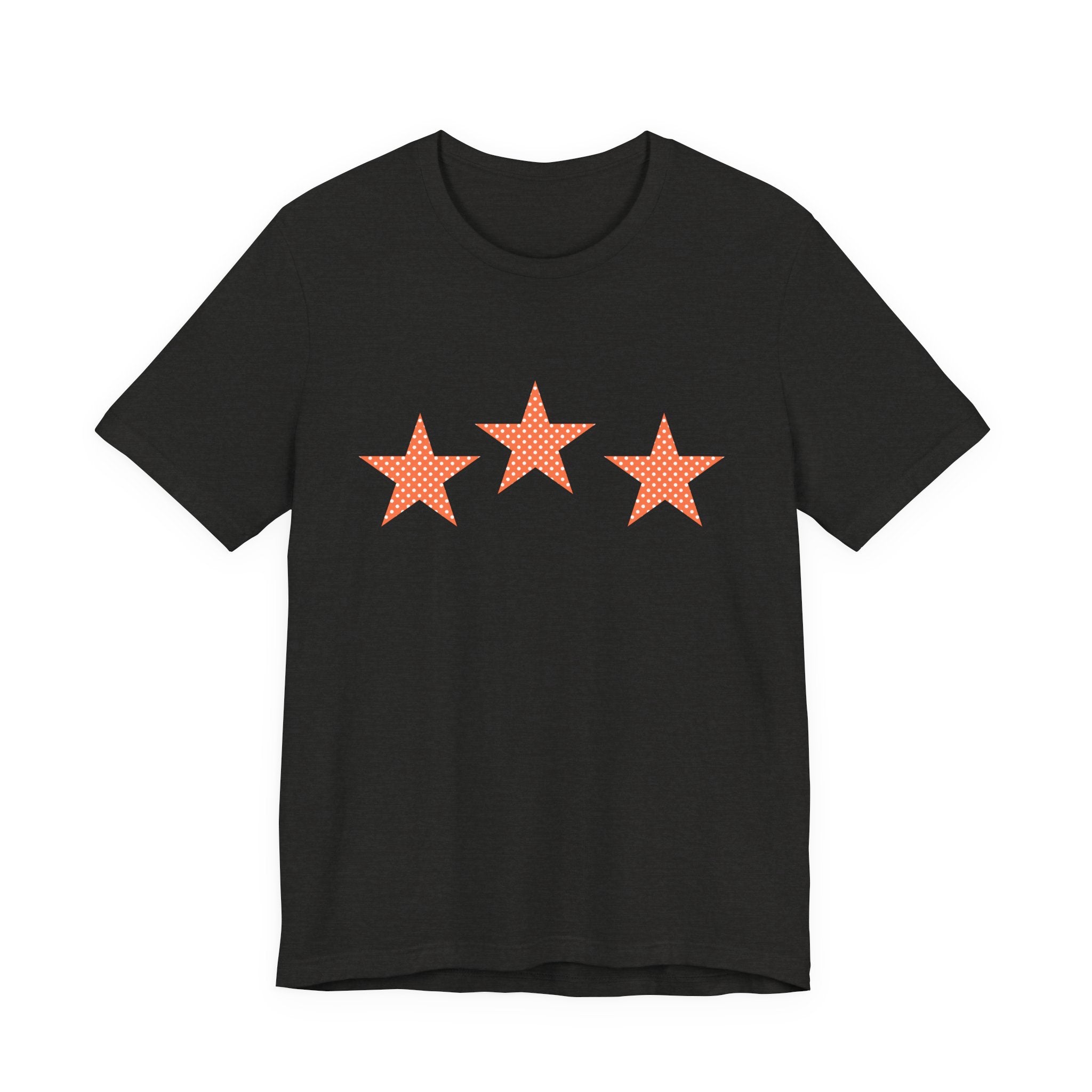 Customizable Orange & White Polka Dot Tri-Star Graphic Tee