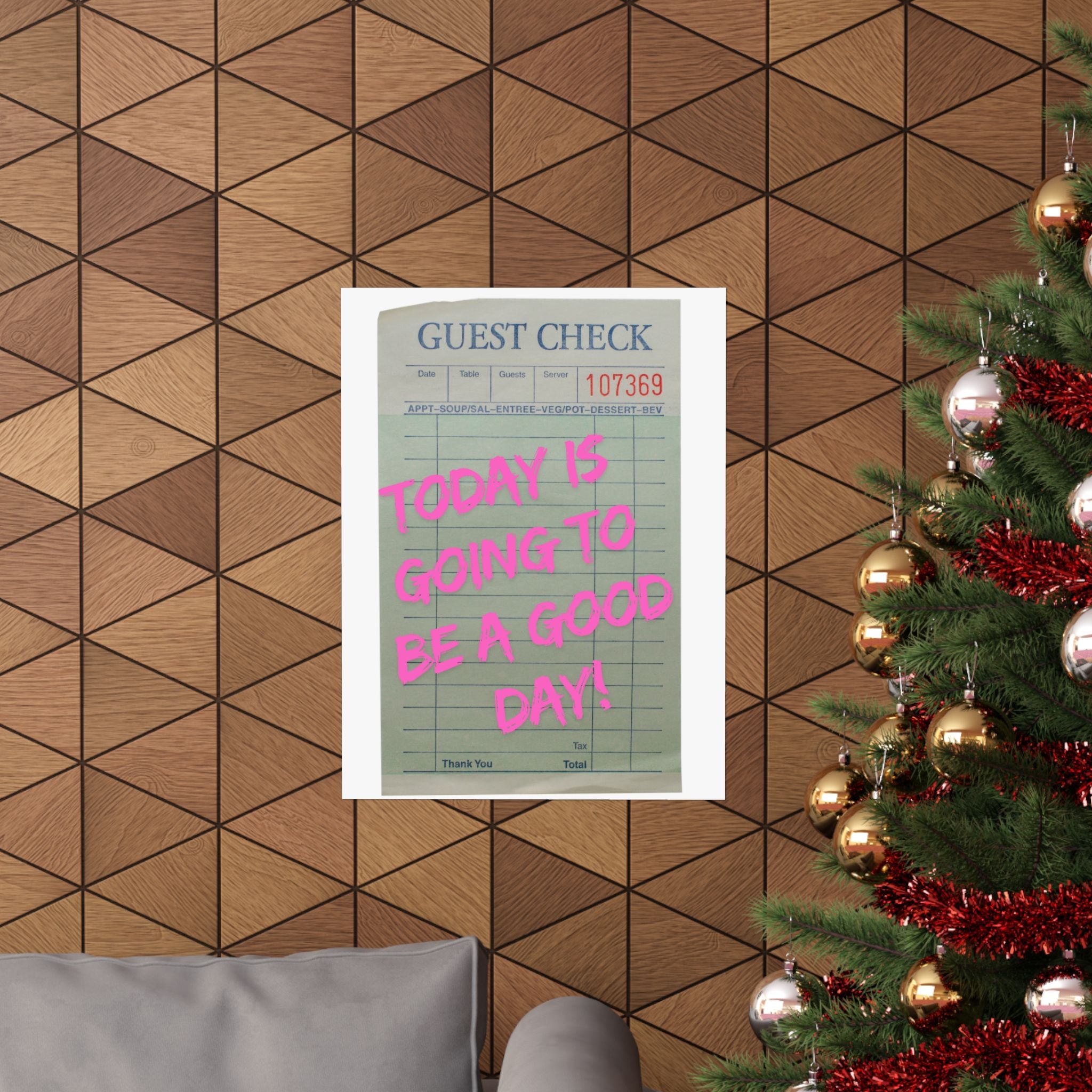 Guest Check Wall Art Poster, College Dorm Decor, Trendy Wall Art, Gift for Friends