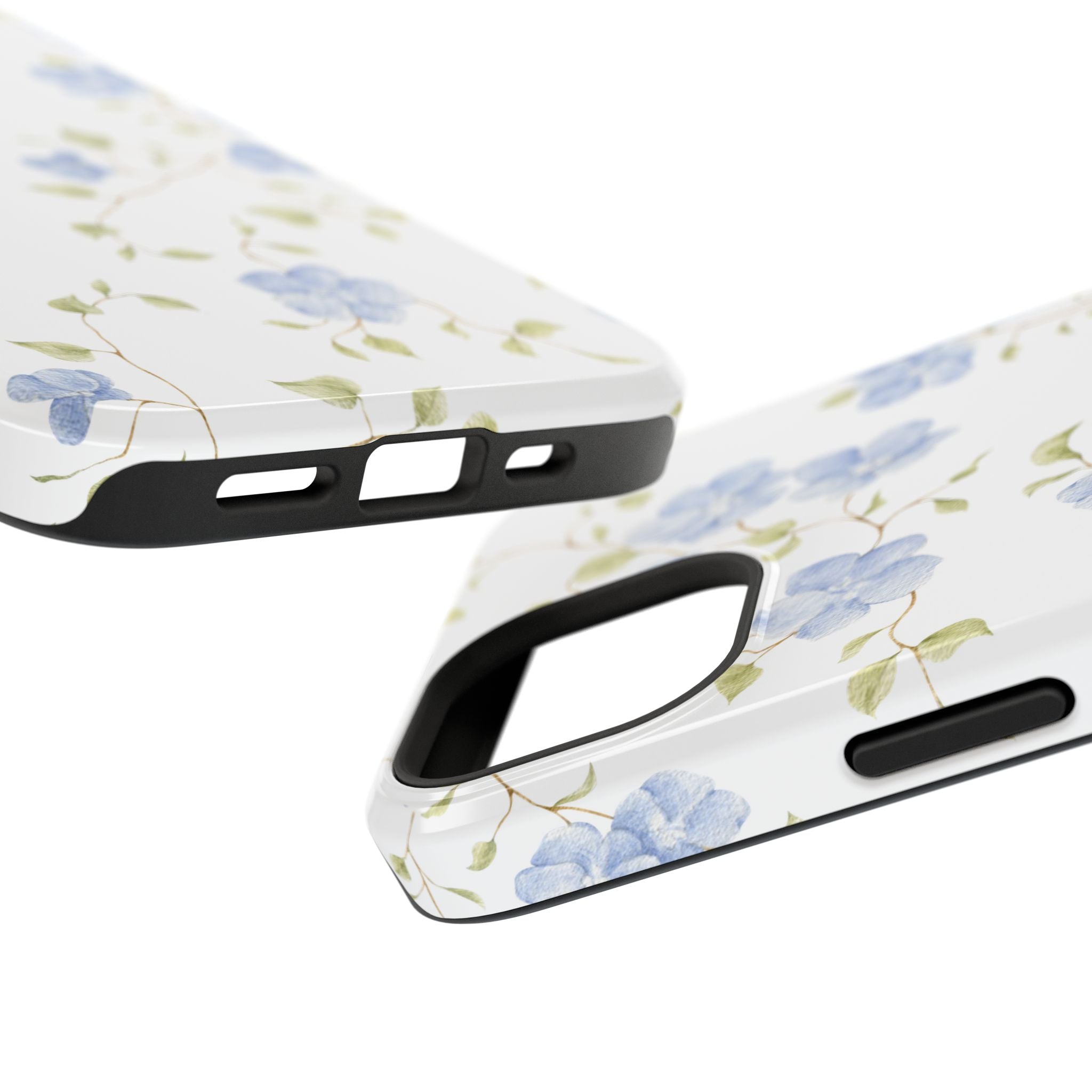 Customizable: Blue Floral Impact-Resistant Phone Case