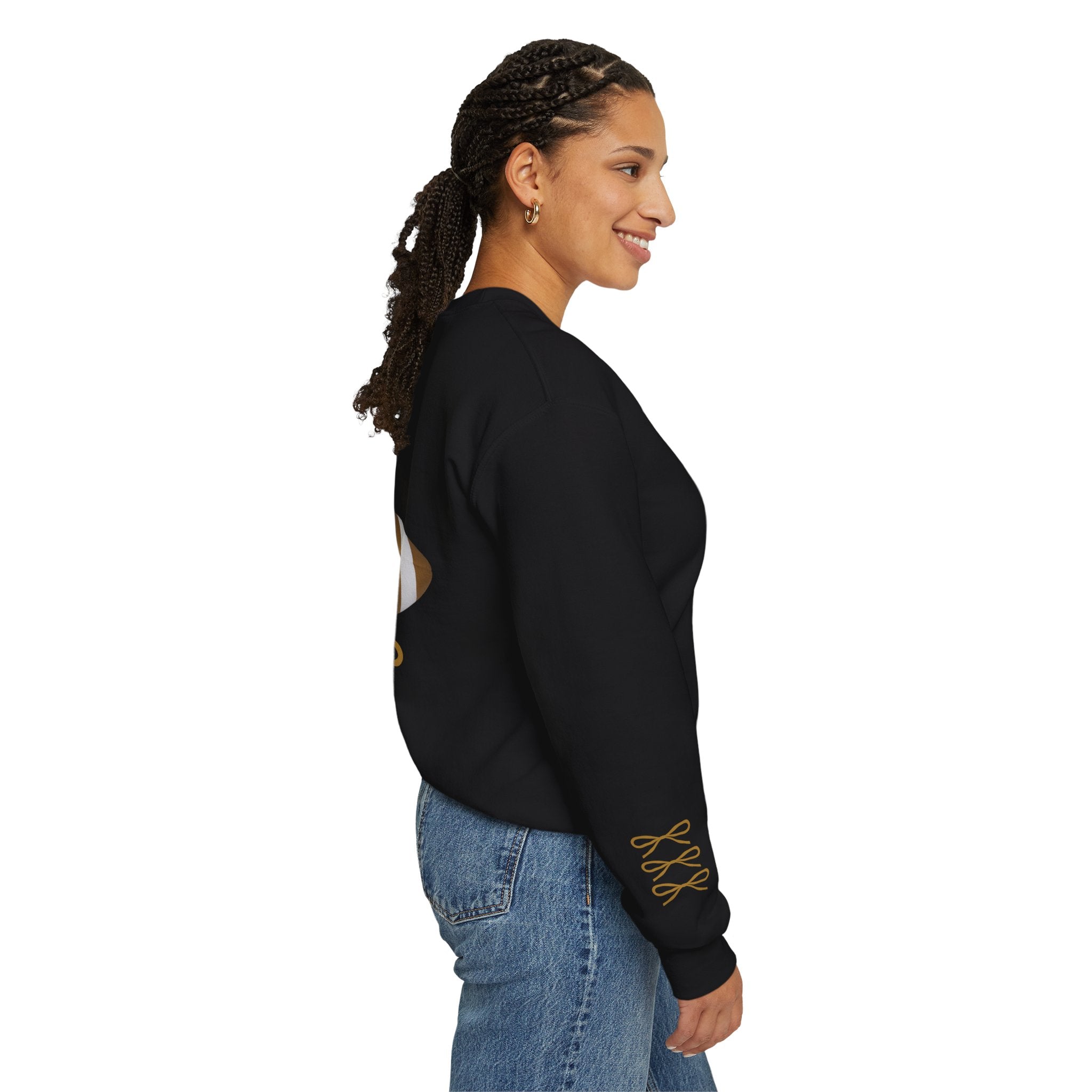 Customizable Gold Football & Bows Sweatshirt