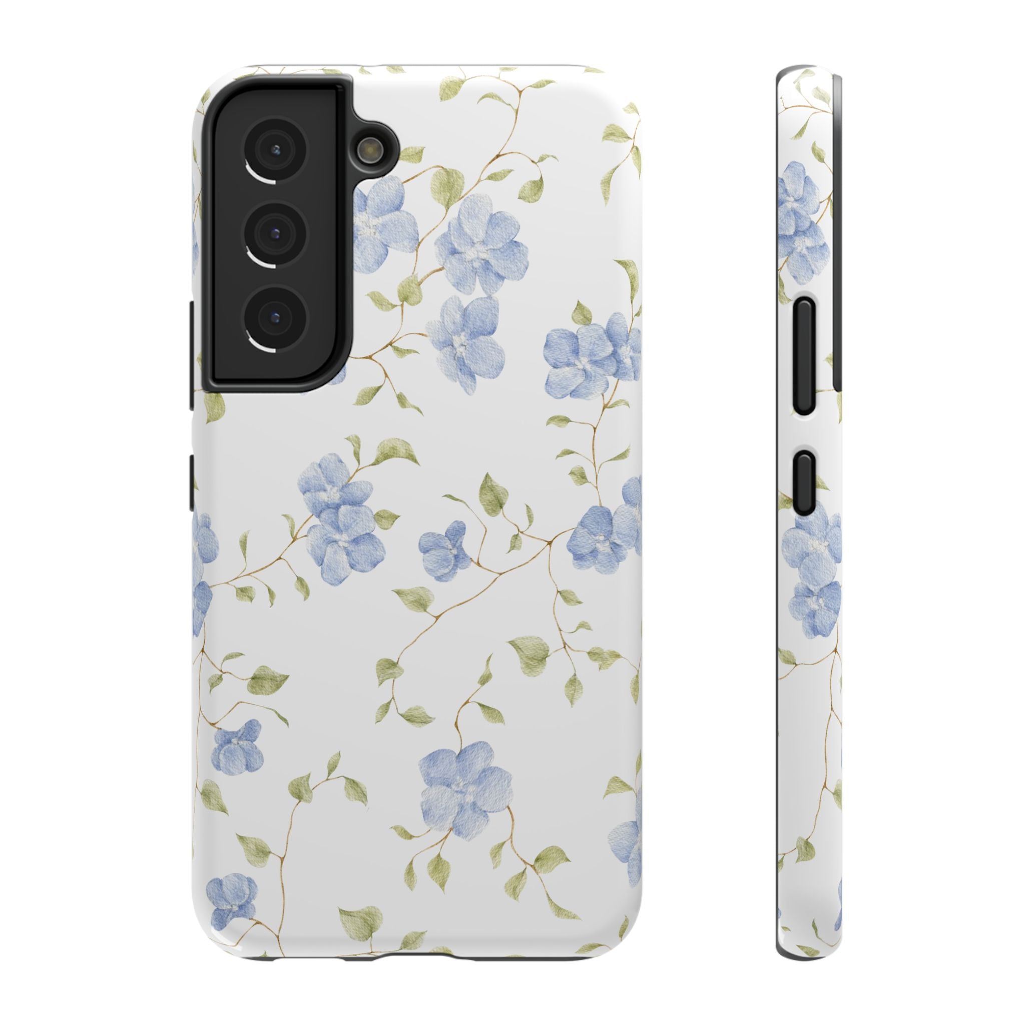 Customizable: Blue Floral Impact-Resistant Phone Case