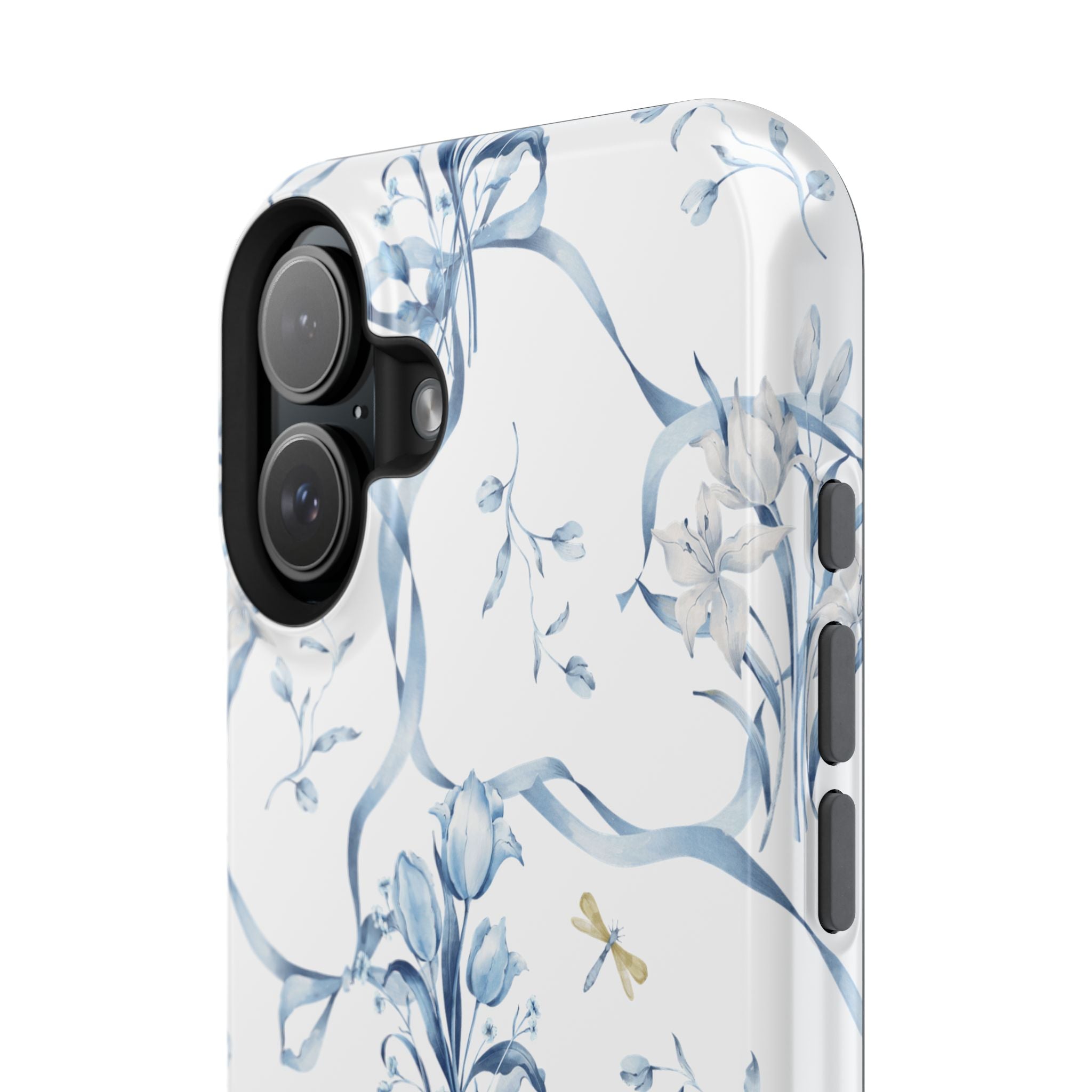 Customizable: Blue Floral-Inspired Phone Case
