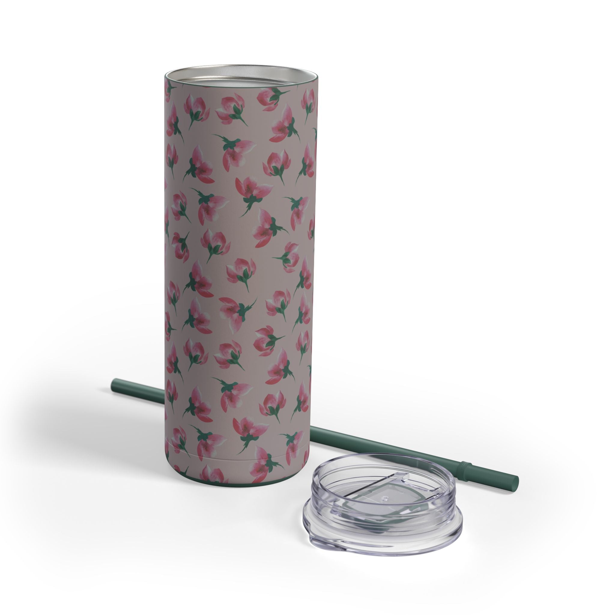 Customizable: Floral Pattern Tumbler, Personalized Gift for Coffee Lovers, Travel Mug for Women, Insulated Drinkware, Trendy Water Bottle