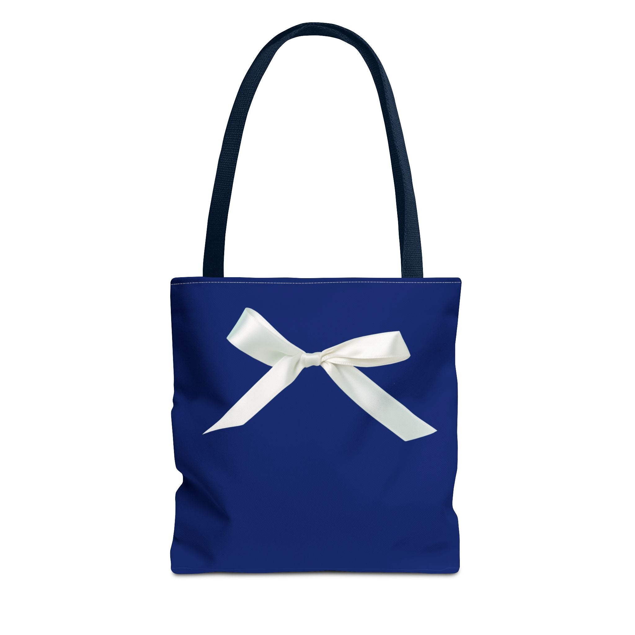Elegant Blue Tote Bag with White Bow, Stylish Carryall, Perfect Gift for Her, Bridesmaid Tote, Wedding Accessory, Everyday Use