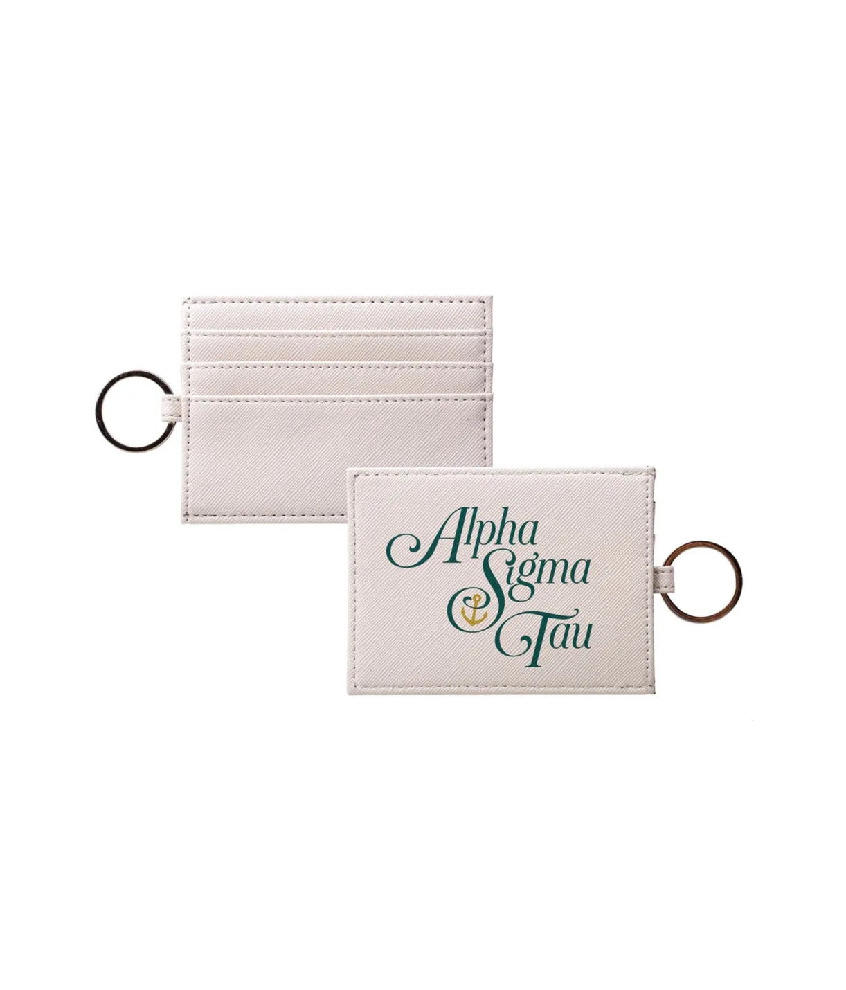 Alpha Sigma Tau Vegan Saffiano Leather Card Holder