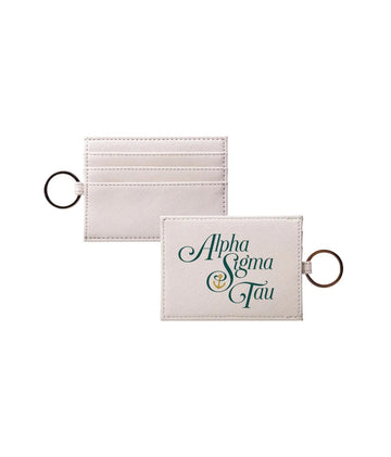Alpha Sigma Tau Vegan Saffiano Leather Card Holder