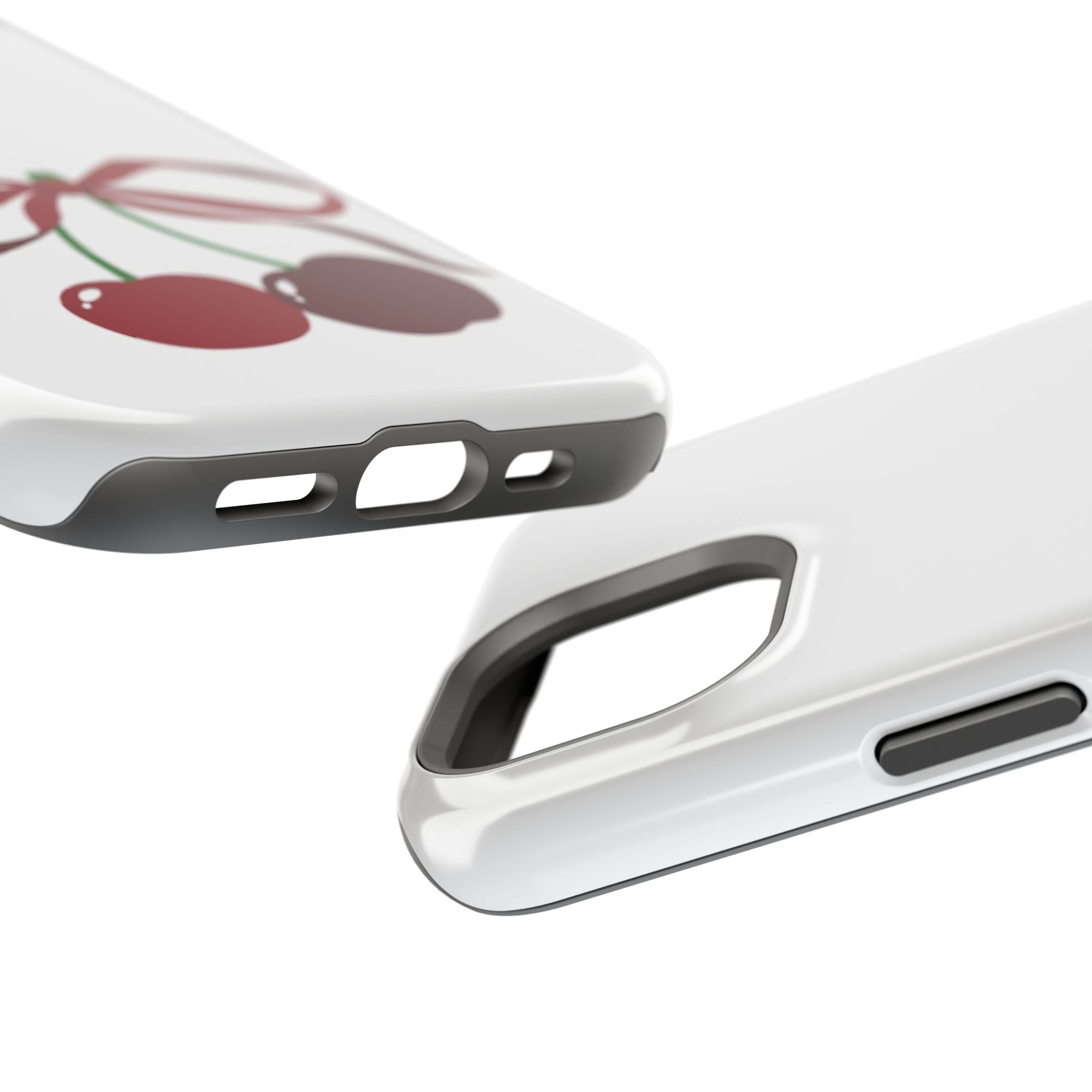 Customizable: Cherry Bow Impact-Resistant Case for Smartphones | Cute Phone Cover | Gift for Her | Cherry Lover's Accessory | Durable Phone Case
