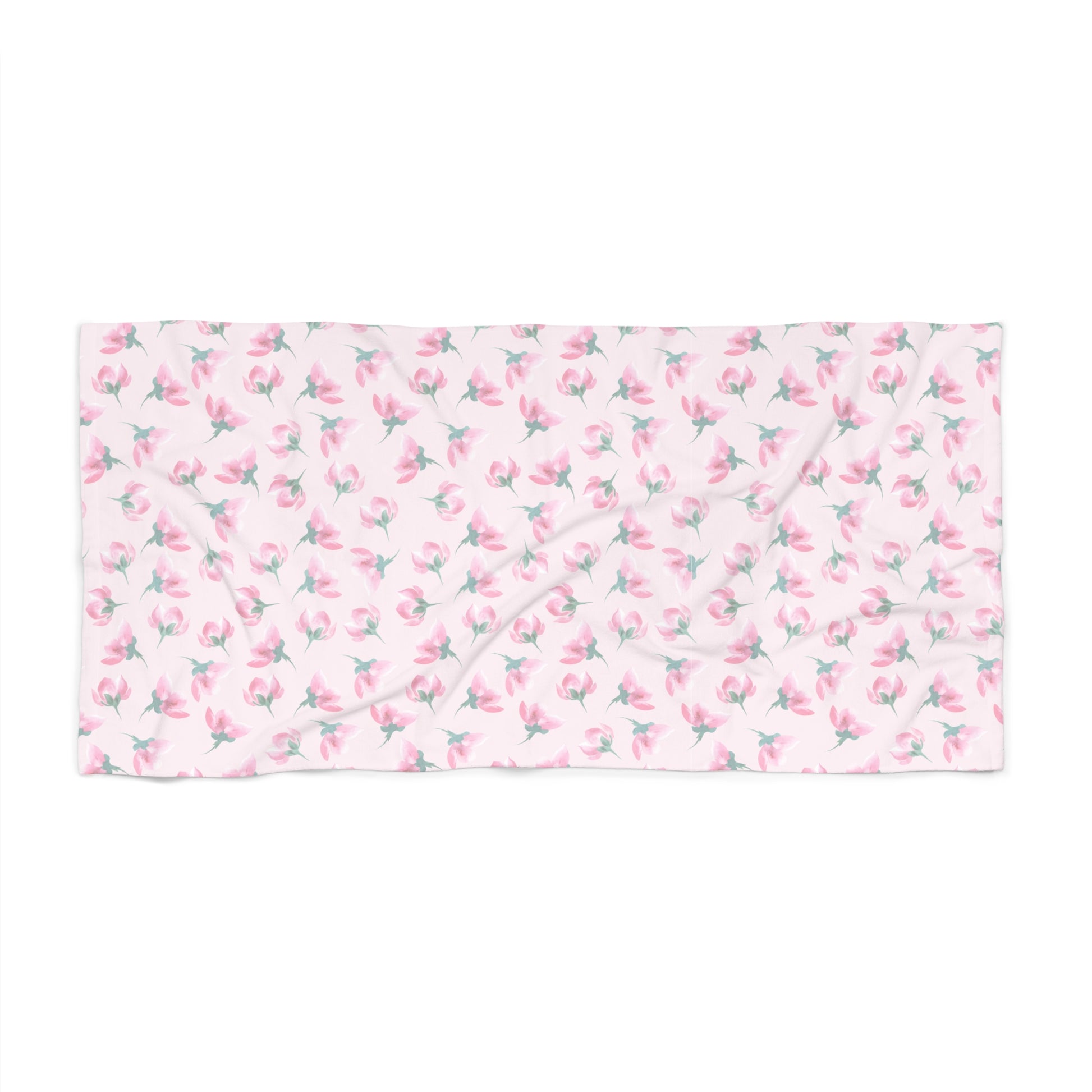 Floral patterned fabric on a light pink background