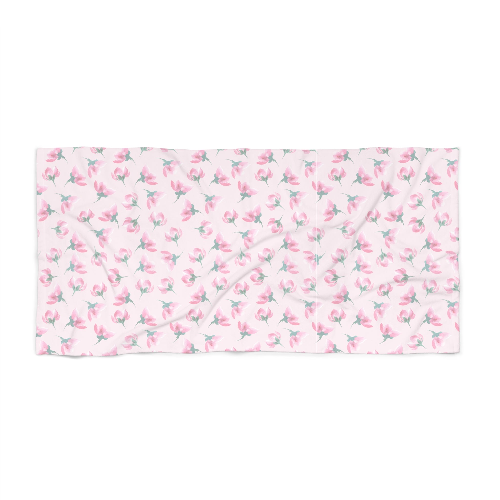 Floral patterned fabric on a light pink background