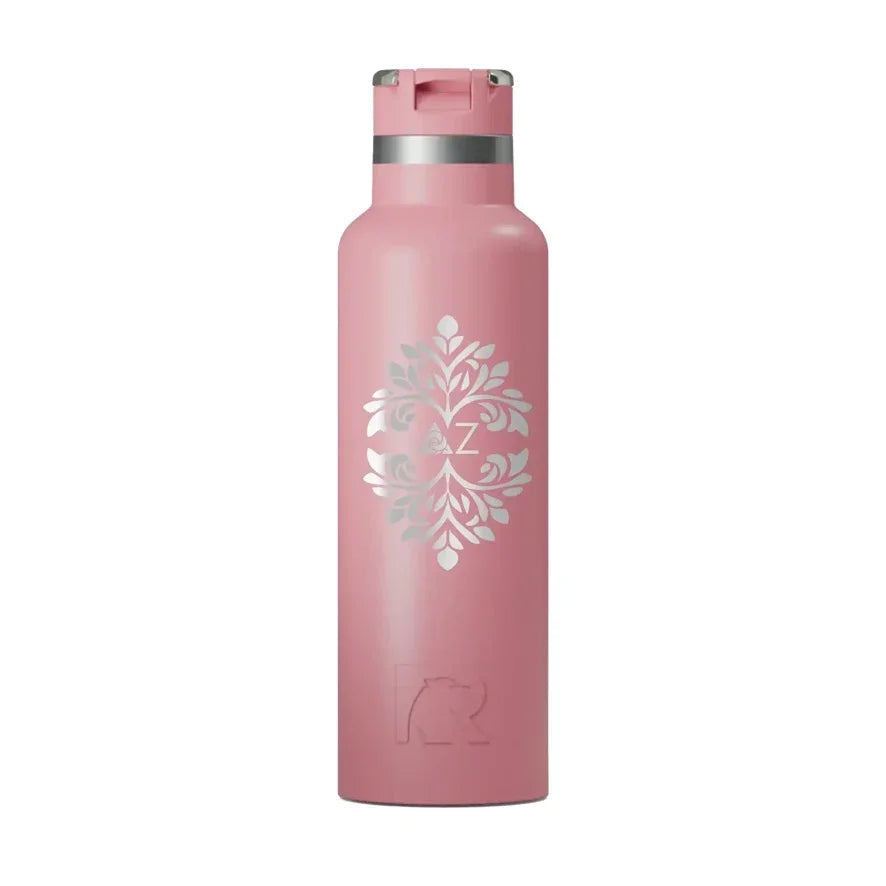 Delta Zeta RTIC 20 oz Ceramic Lined Water Bottle Tumbler - Ornate