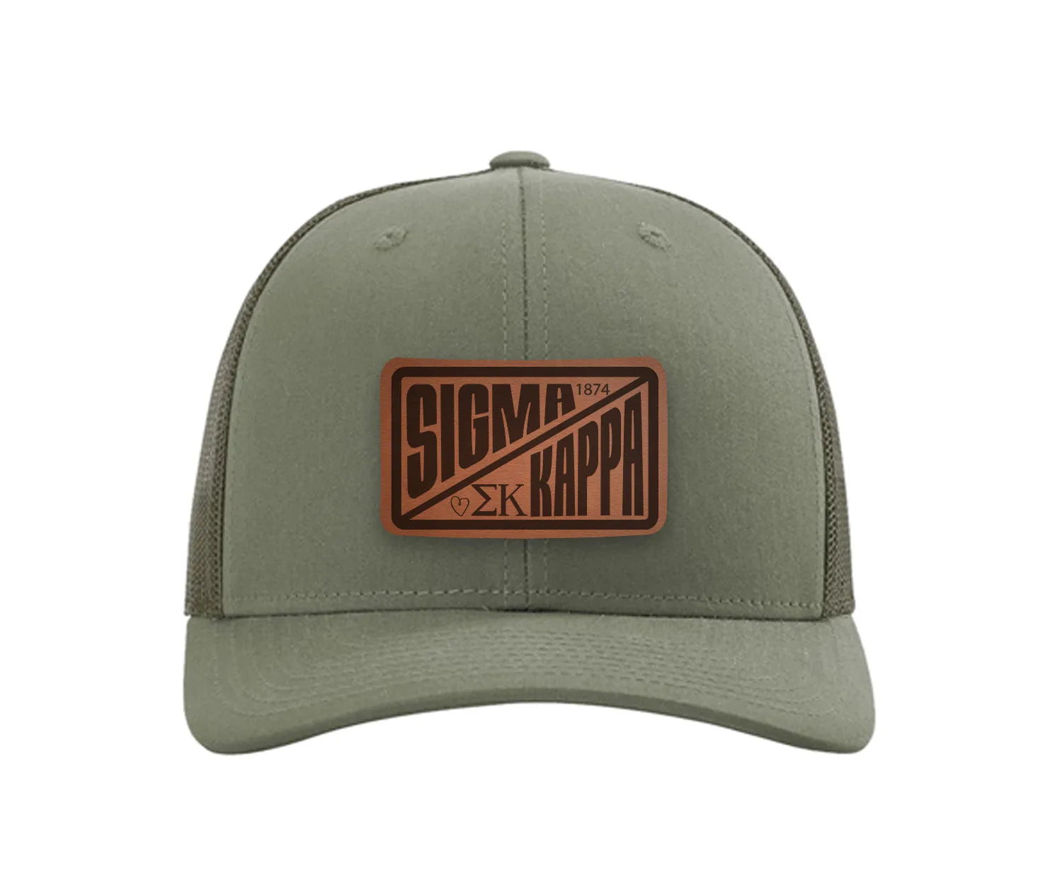 Sigma Kappa Richardson 112 Leatherette Patch Trucker Hat - Divide