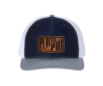 Pi Beta Phi Richardson 112 Leatherette Patch Trucker Hat - Divide