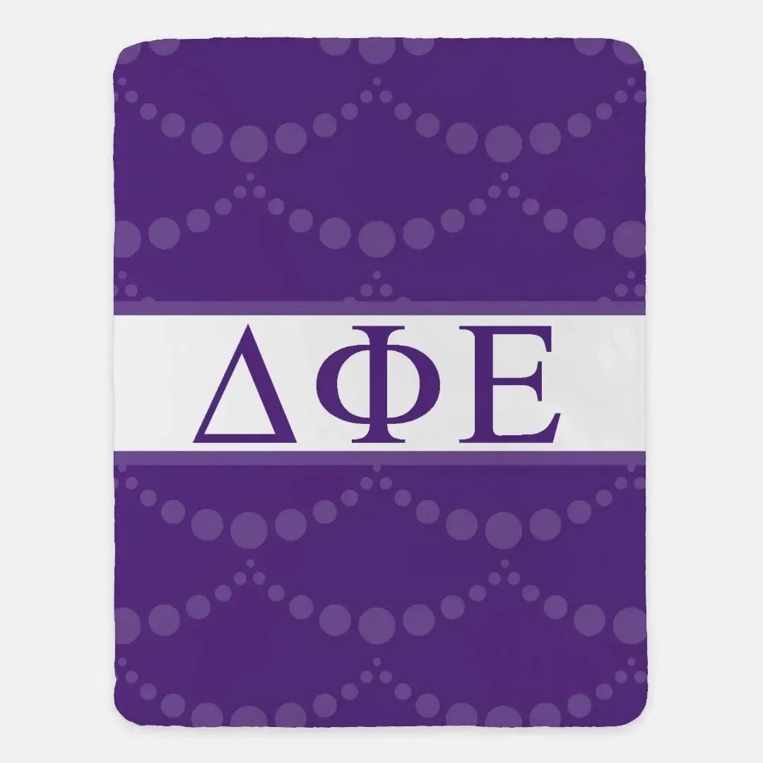 Delta Phi Epsilon XL 60x80 Sherpa Throw Blanket Pearl Pattern
