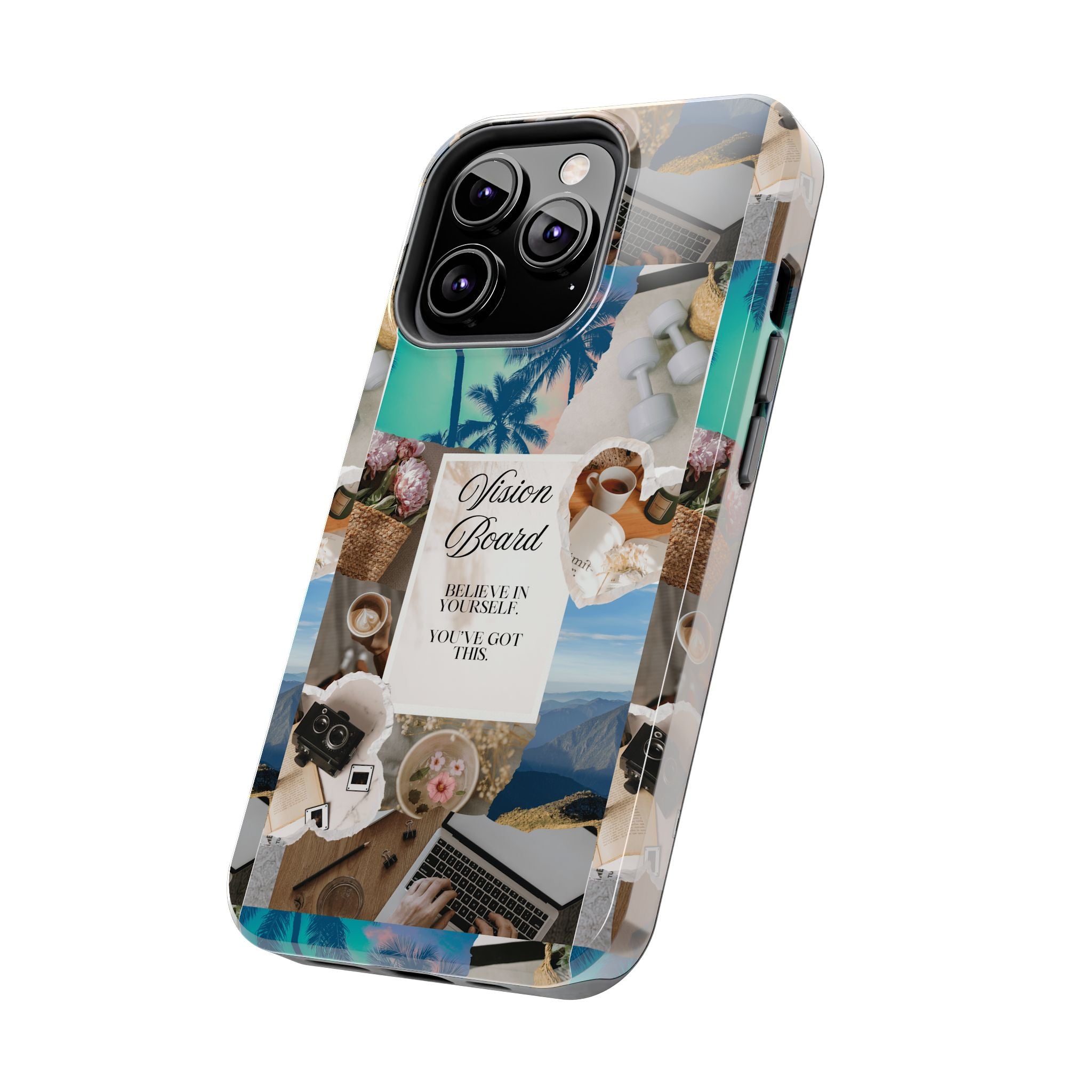 Inspiring Vision Board Phone Case, Motivational Tough Case, Adventurous Gift for Her, Self-Care, Dream Big, Unique Phone Accessory