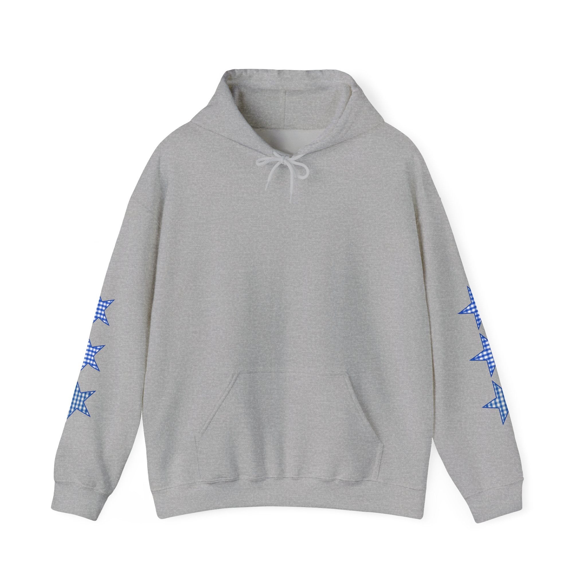 Customizable Tri-Star Blue Gingham Hoodie