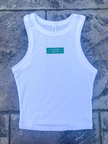 Kappa Delta Woven Patch Crop Tank