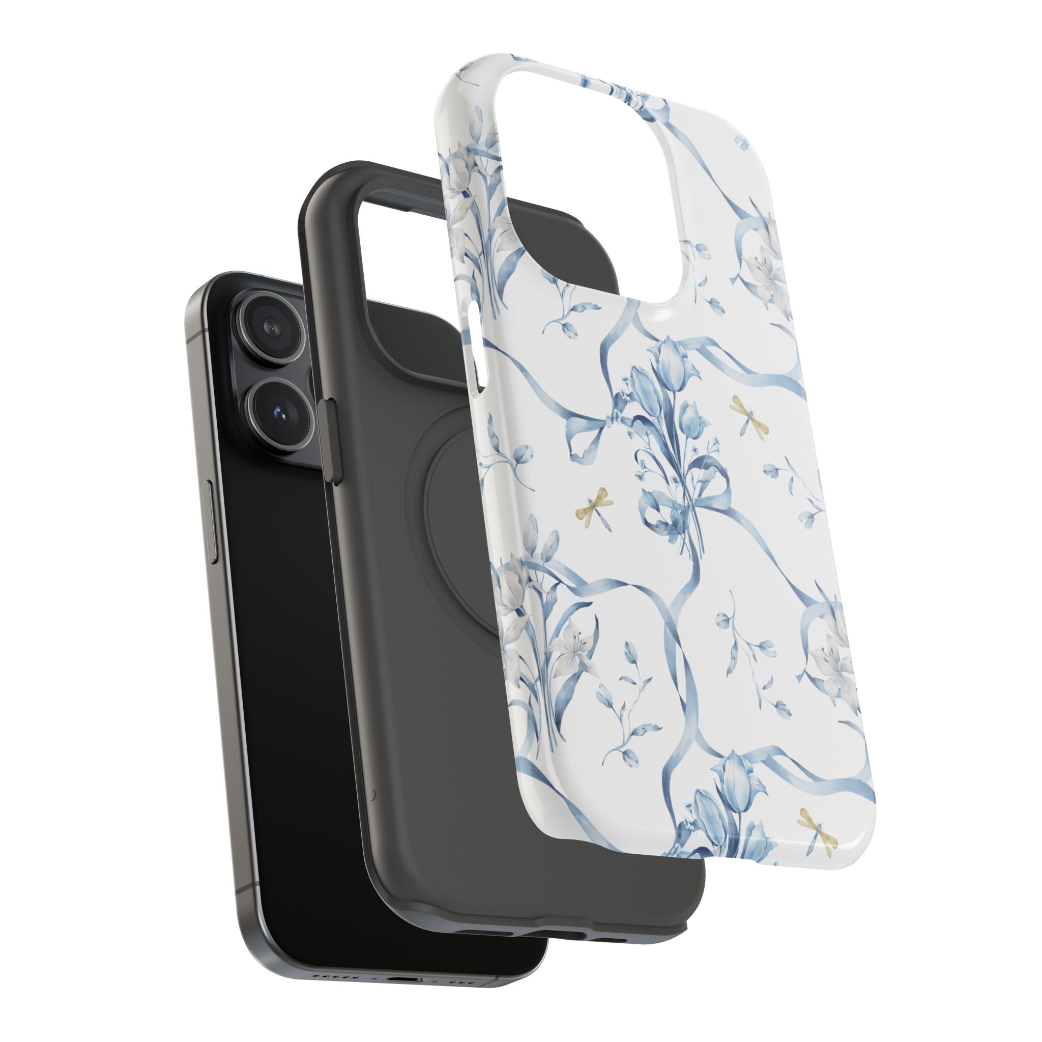 Customizable: Blue Floral-Inspired Phone Case