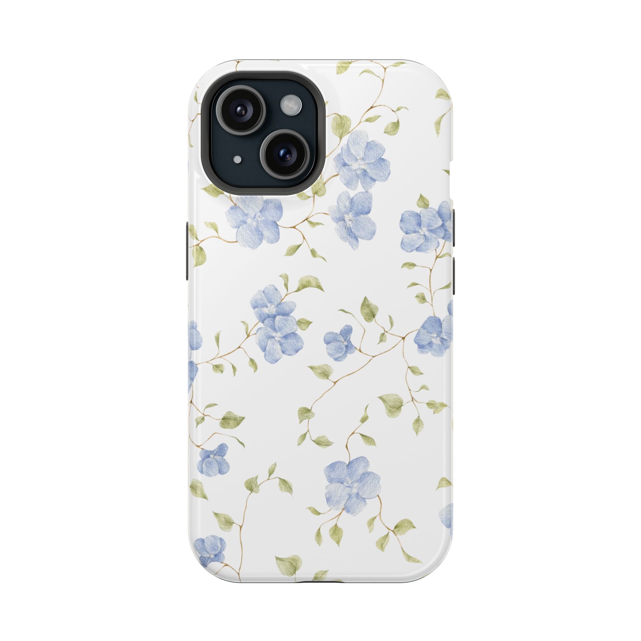 Customizable: Blue Floral Impact-Resistant Phone Case