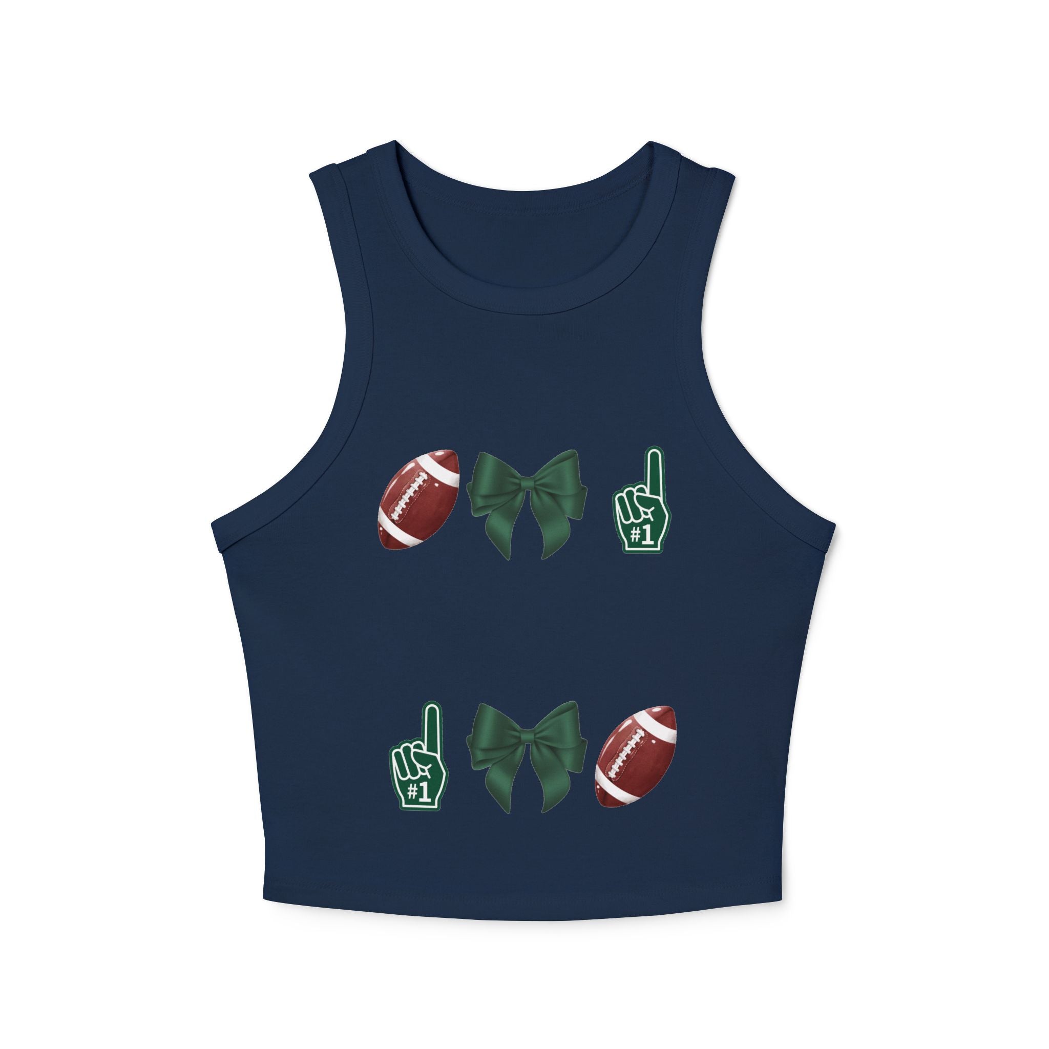Customizable Green Football Gameday Racerback Tank