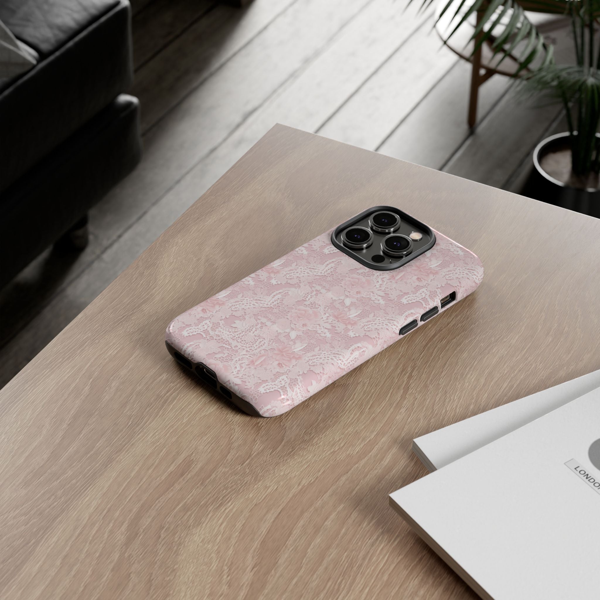 Customizable: Pink Floral Phone Case, Stylish Tough Cases, Unique Gift for Her, Cute Phone Accessories, Floral Tech Cover