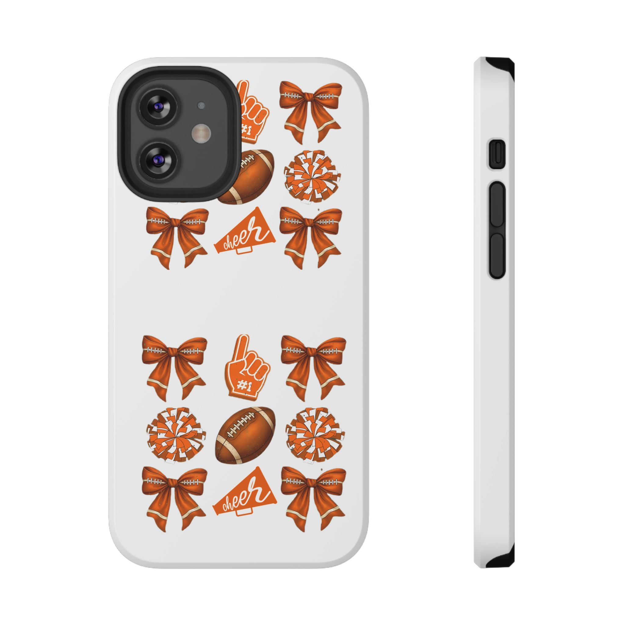Customizable Orange-Themed Football Team Spirit Phone Case - Cheerful Accessories for Game Day, Unique Design for Fans, Sports Gift, Fall Celebrations, Team Pride