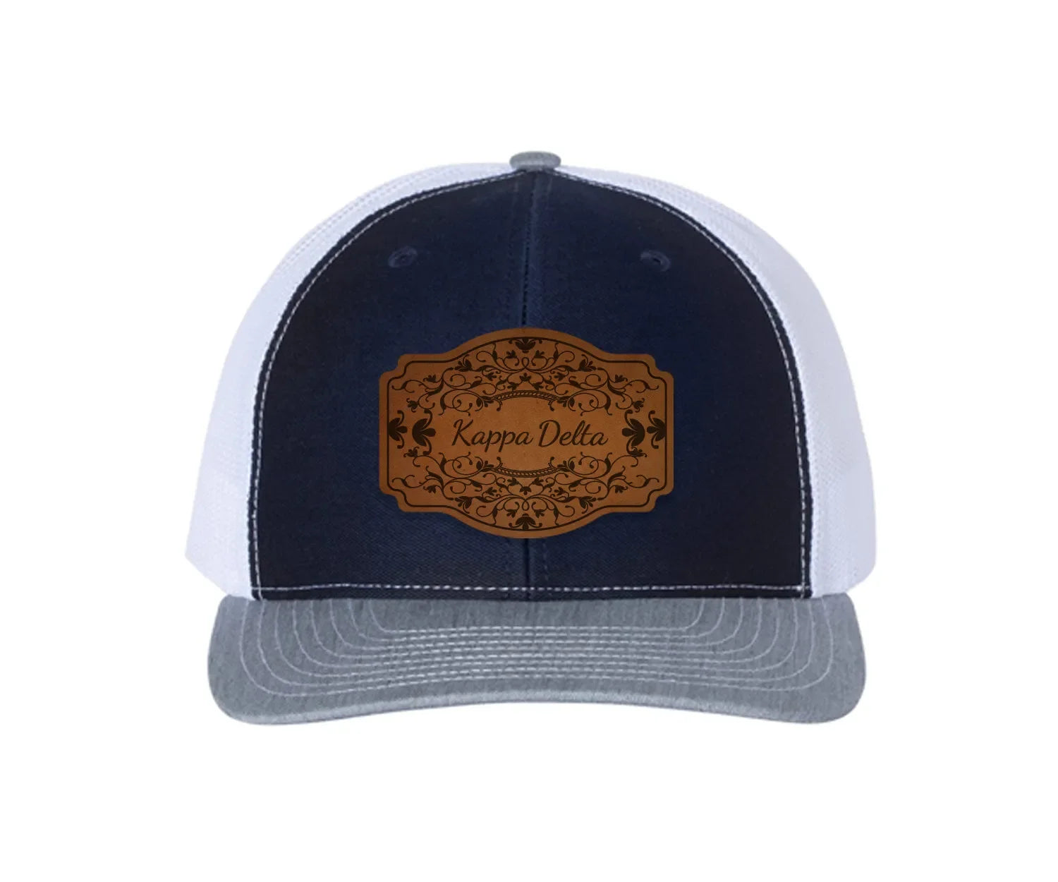 Kappa Delta Richardson 112 Leatherette Patch Trucker Hat - Scroll