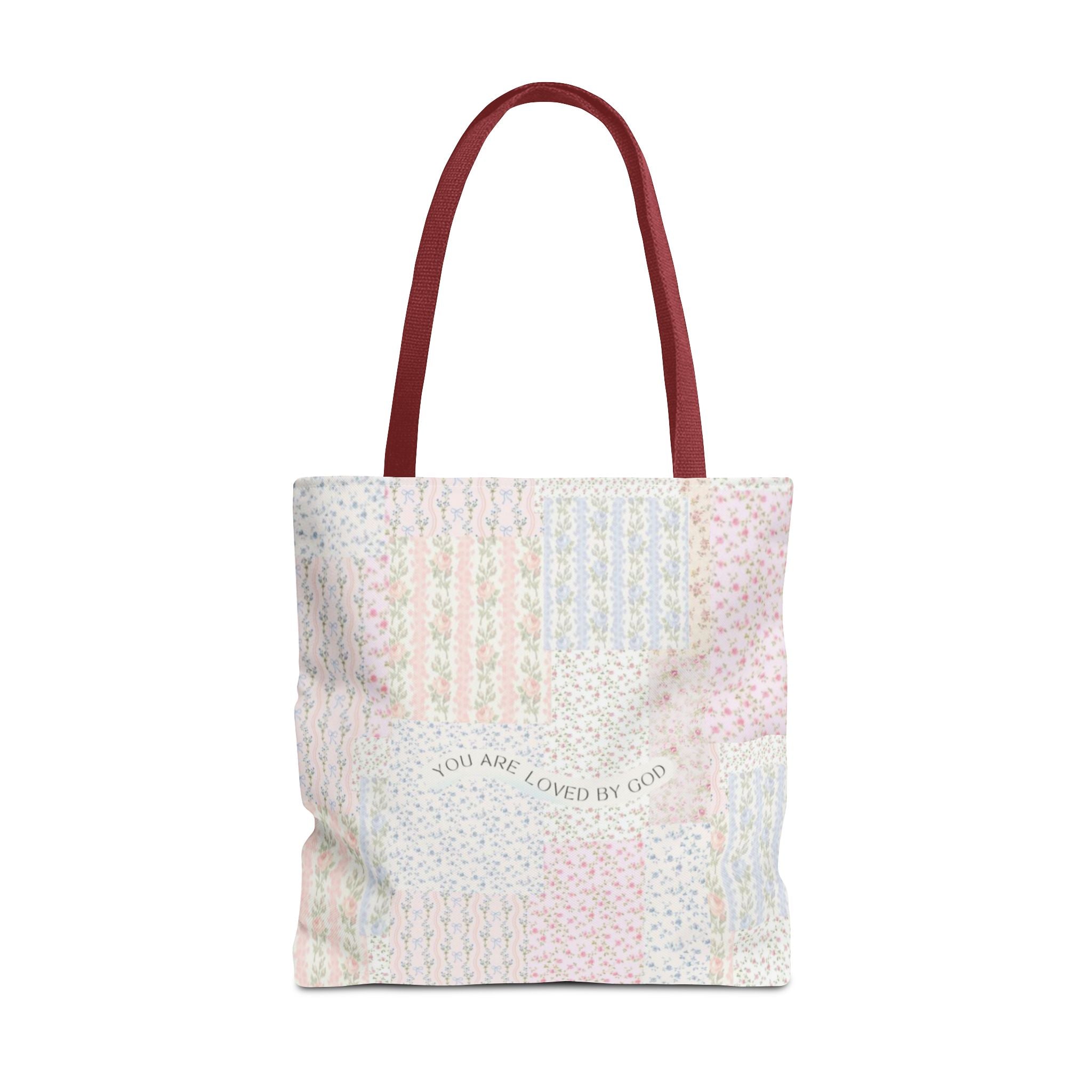 Spiritual Tote Bag with Floral Design, Inspirational Gift for Women, Church Bag, Eco-Friendly Shoulder Tote, Everyday Use