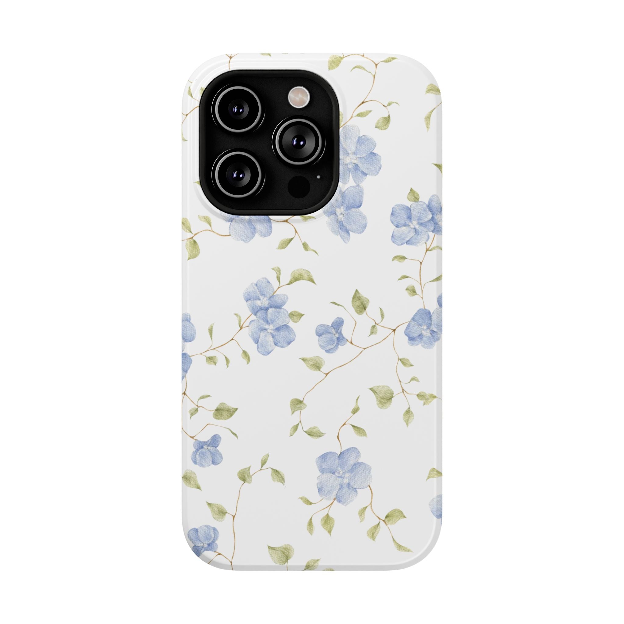 Customizable: Blue Floral Impact-Resistant Phone Case
