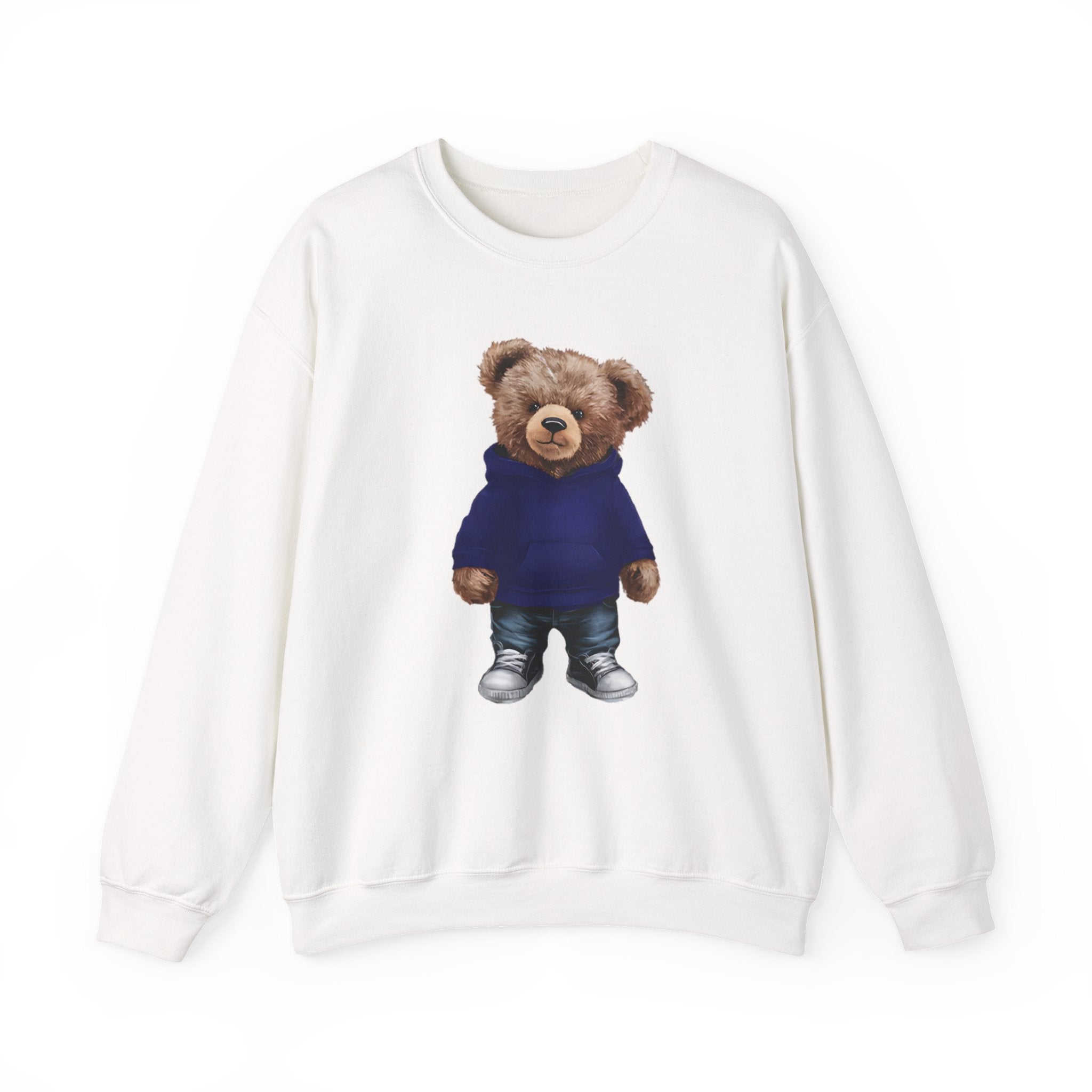 CUSTOMIZABLE Bear with Blue Hoodie Crewneck Sweatshirt | Perfect for Casual Days, Gift for Bear Lovers, Comfy Layer, Unisex Fashion, Cute Wardrobe Staple