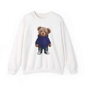 CUSTOMIZABLE Bear with Blue Hoodie Crewneck Sweatshirt | Perfect for Casual Days, Gift for Bear Lovers, Comfy Layer, Unisex Fashion, Cute Wardrobe Staple