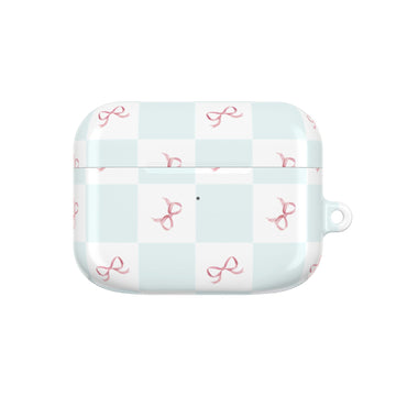 Customizable: Chic AirPod Case with Pink Ribbon Design, Trendy AirPod Case