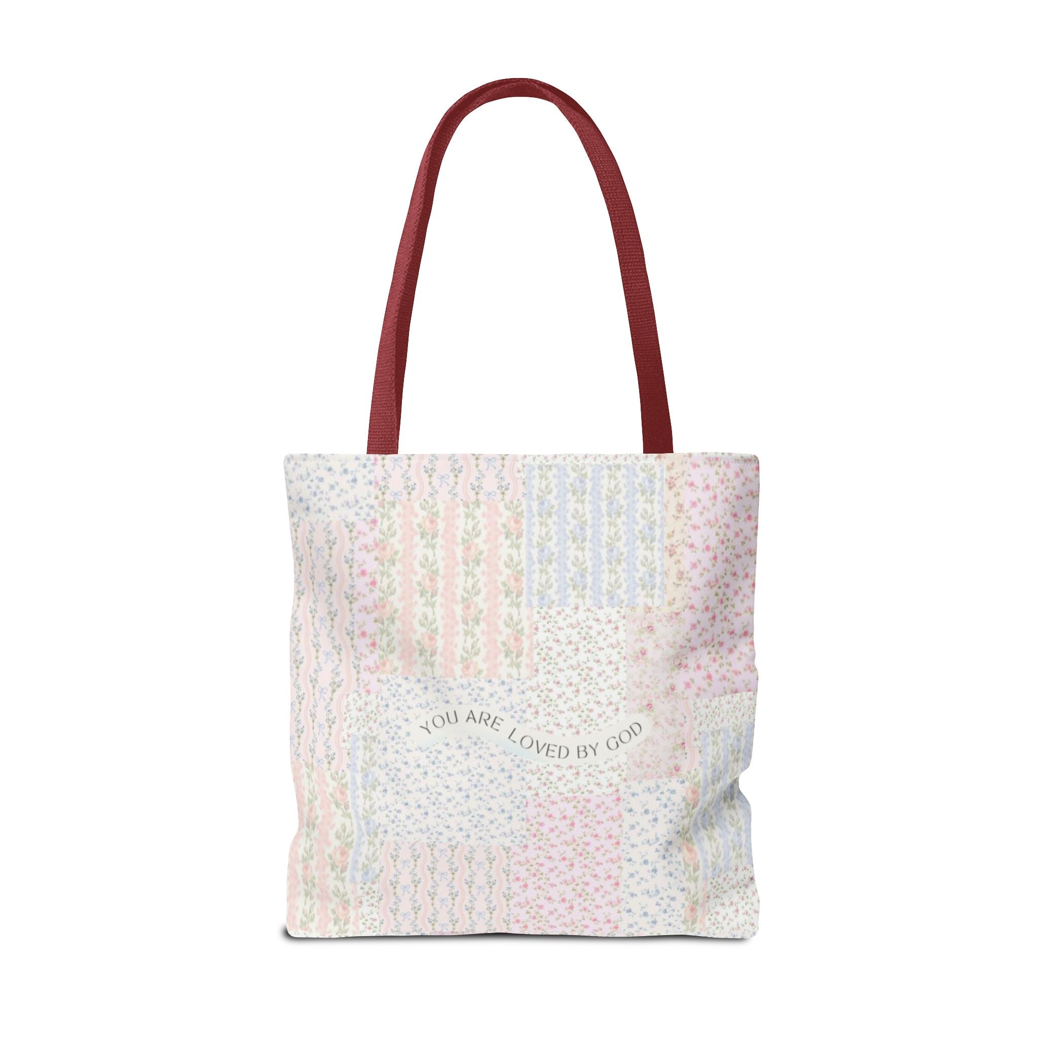 Spiritual Tote Bag with Floral Design, Inspirational Gift for Women, Church Bag, Eco-Friendly Shoulder Tote, Everyday Use