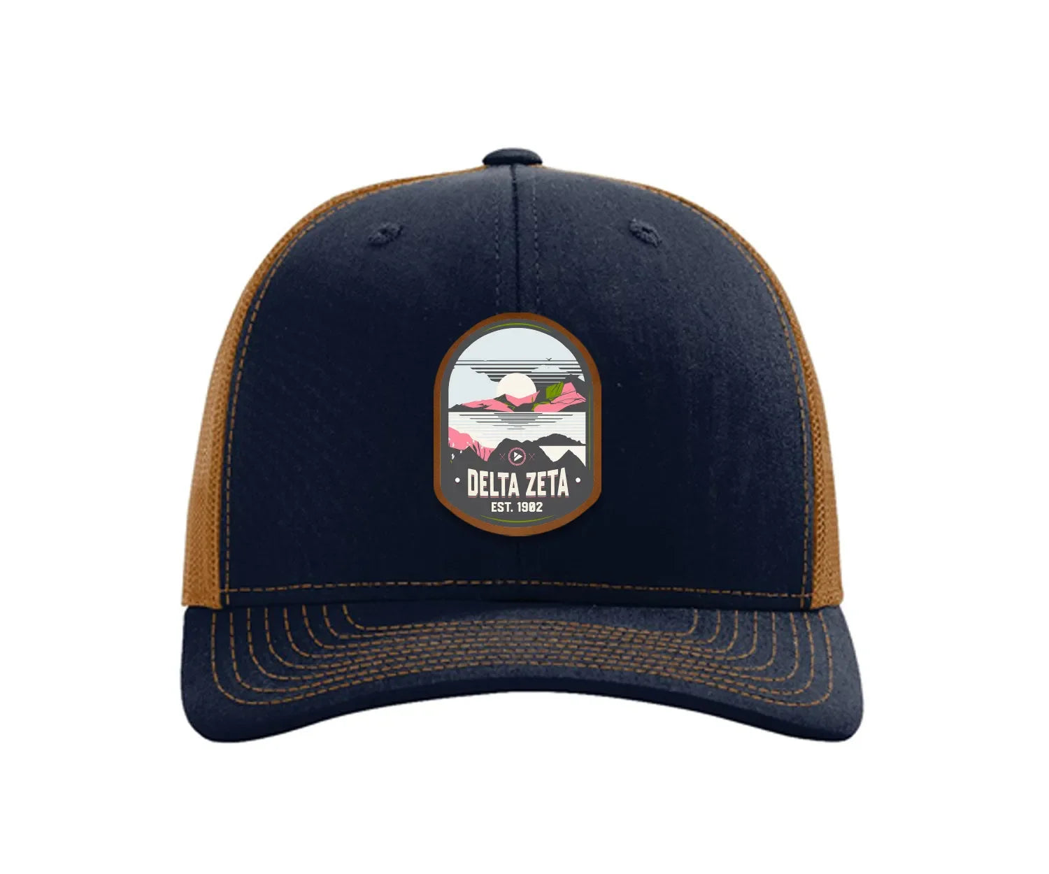 Delta Zeta Richardson 112 UV Print Leatherette Patch Trucker Hat - Ventura