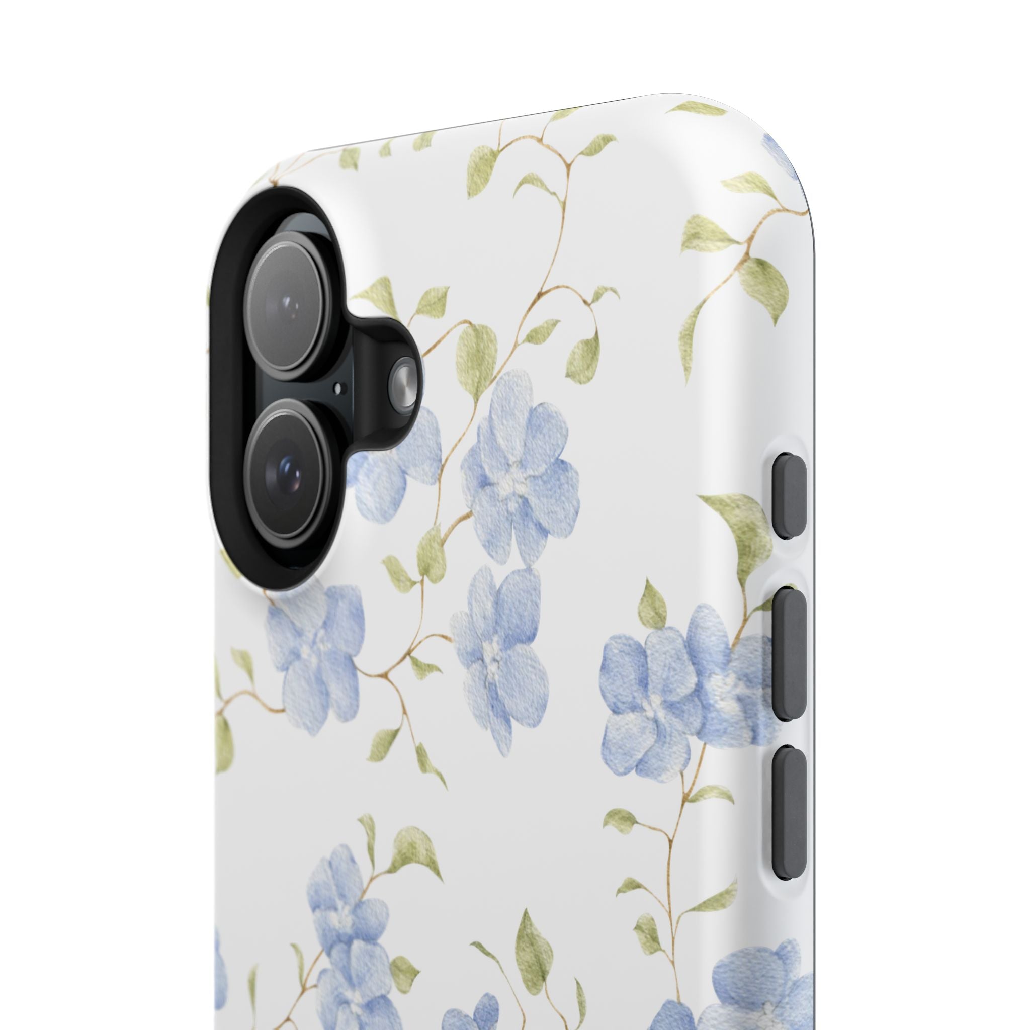 Customizable: Blue Floral Impact-Resistant Phone Case