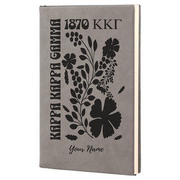 Kappa Kappa Gamma Personalized Leatherette Notebook Journal - Retro Floral